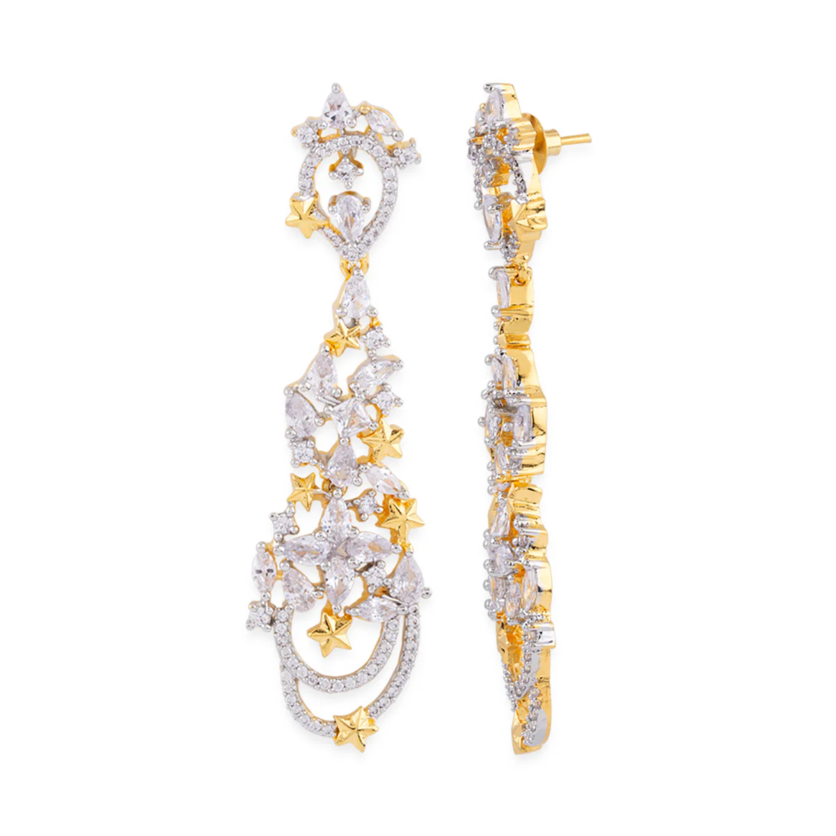 Pixie Dust American Diamond Chandelier Earrings - Image 4