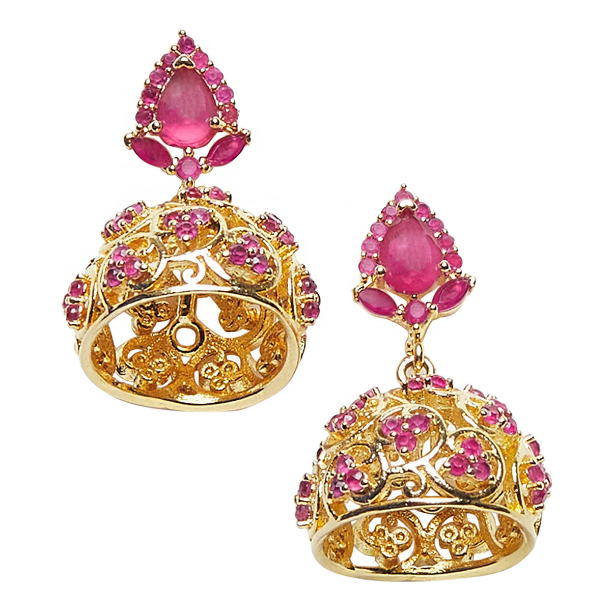 Pretty Gold Tone Earrings - Image 3