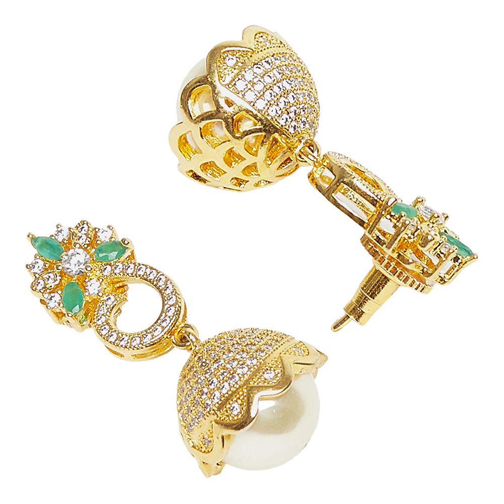 Pretty Jhumki Earrings with Gold Plating - Image 4