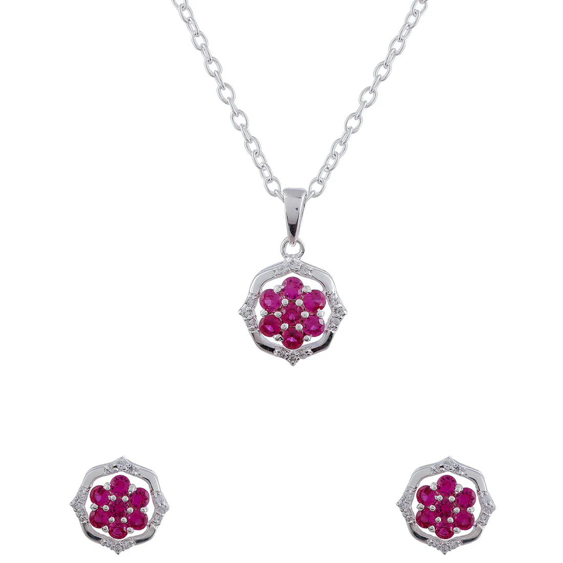 Purple Stone Decked 925 Sterling Silver Pendant - Image 3