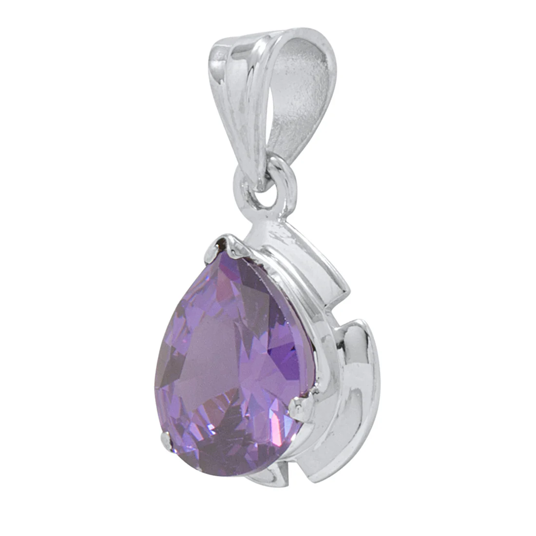 Purple Stone Studded Pendant Without Chain - Image 2