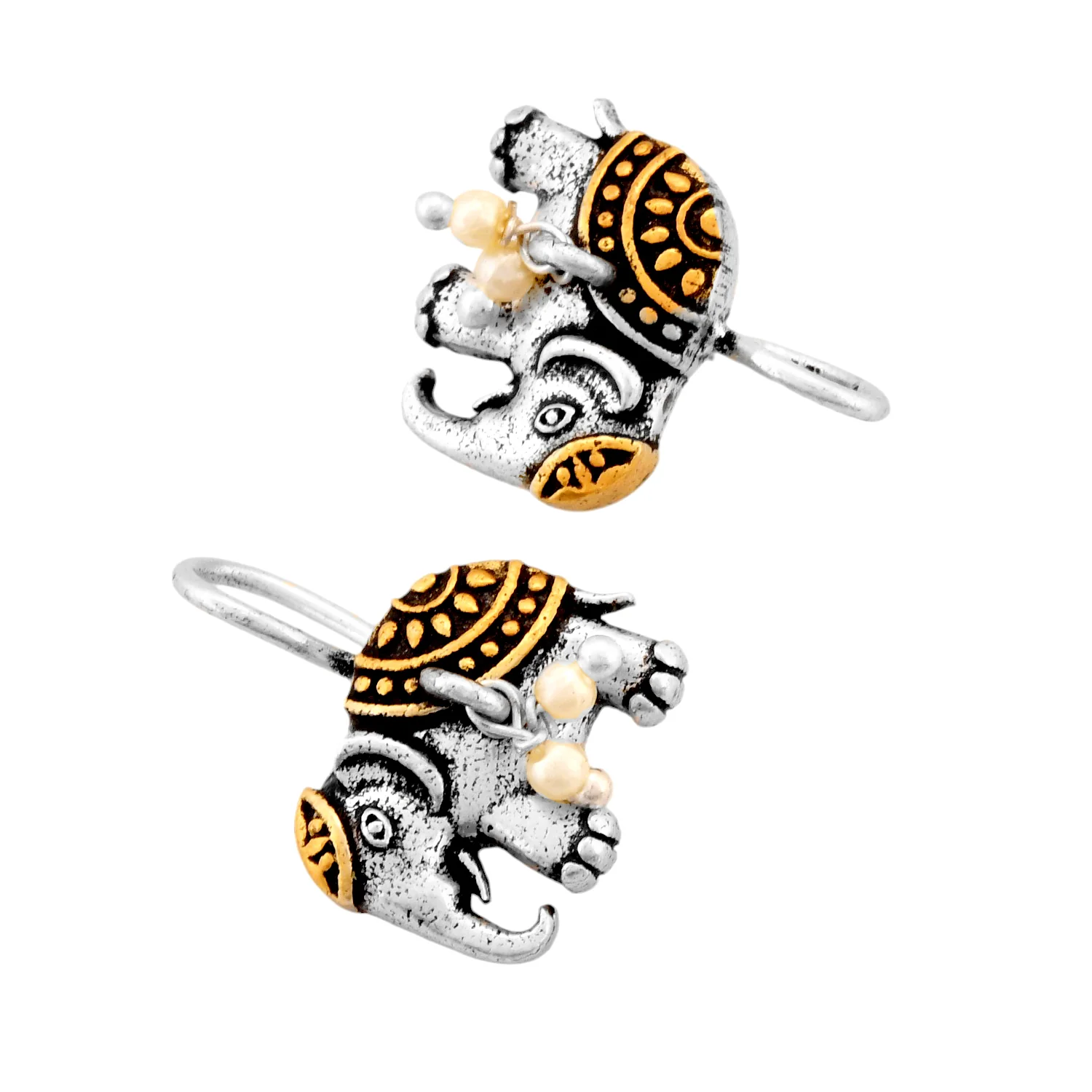 Qasbah Gajraj Oxidised Two Tone Necklace Set - Image 7