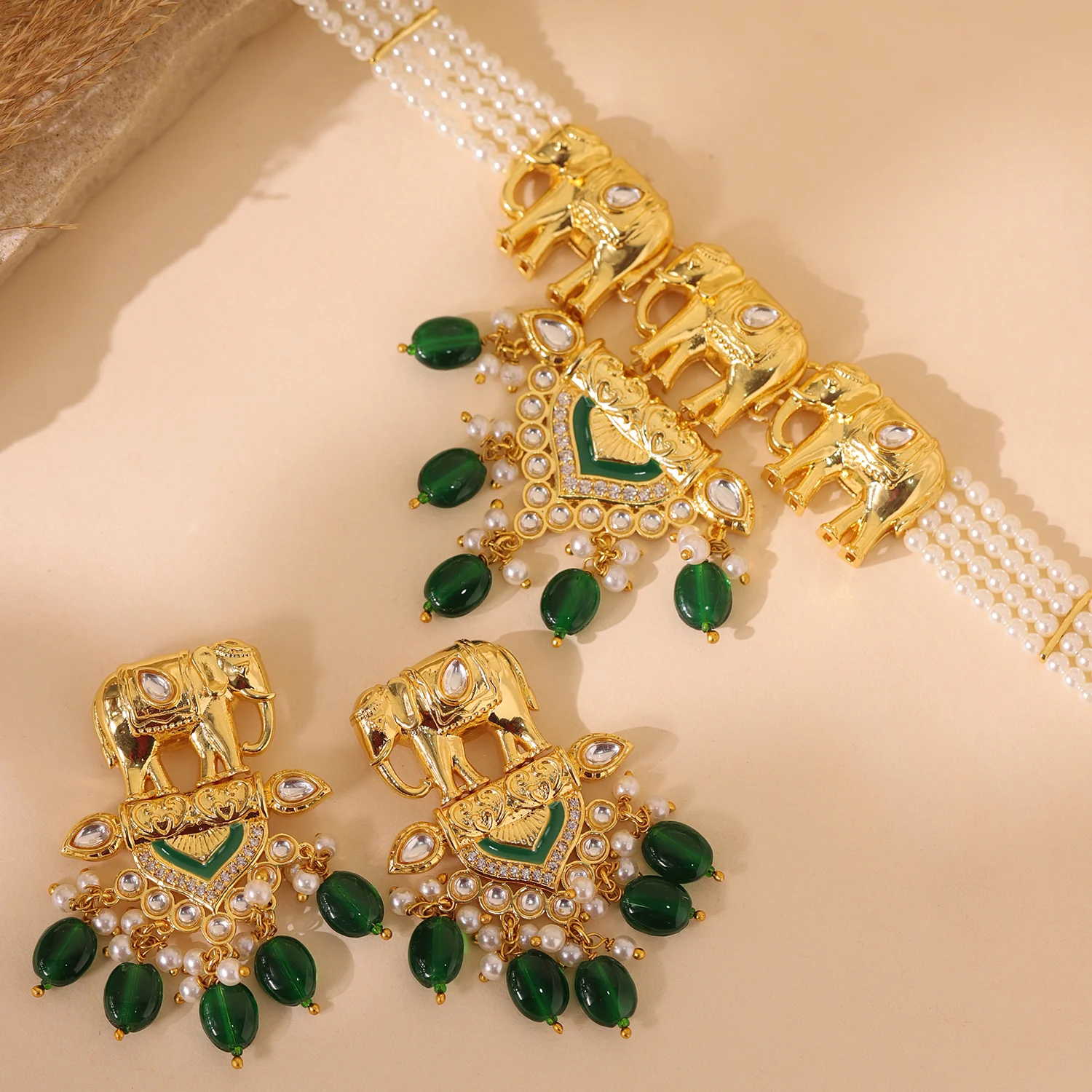 Queens of Rajasthan Gajvira Choker Necklace Set - Image 2
