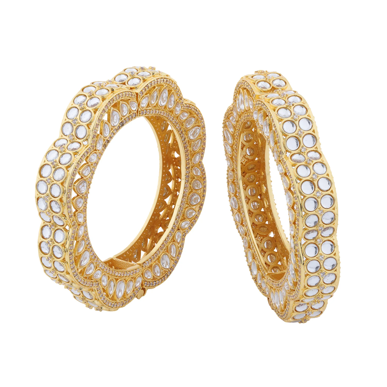 Queens of Rajasthan Gul Kundan Openable Bangles - Image 4