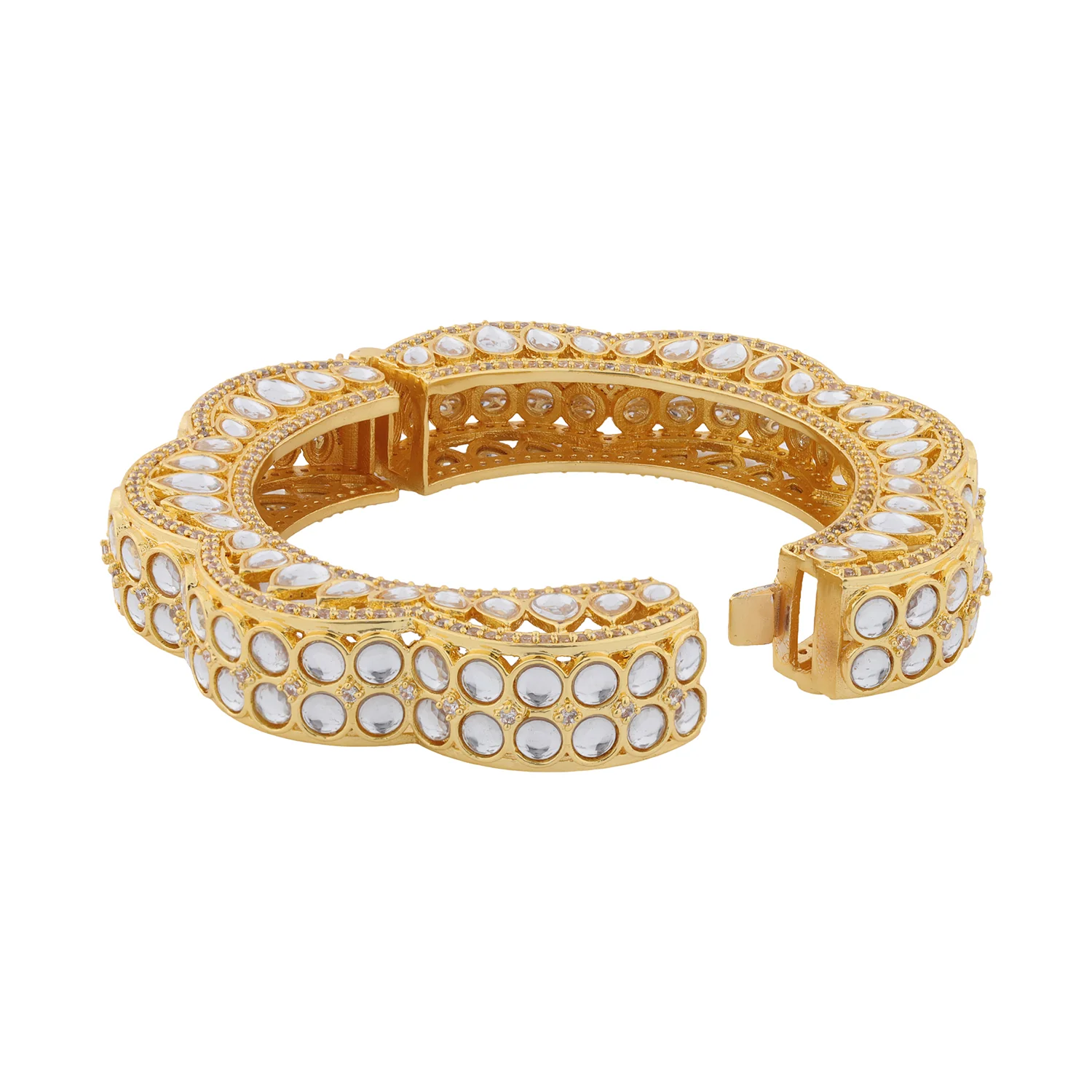 Queens of Rajasthan Gul Kundan Openable Bangles - Image 5
