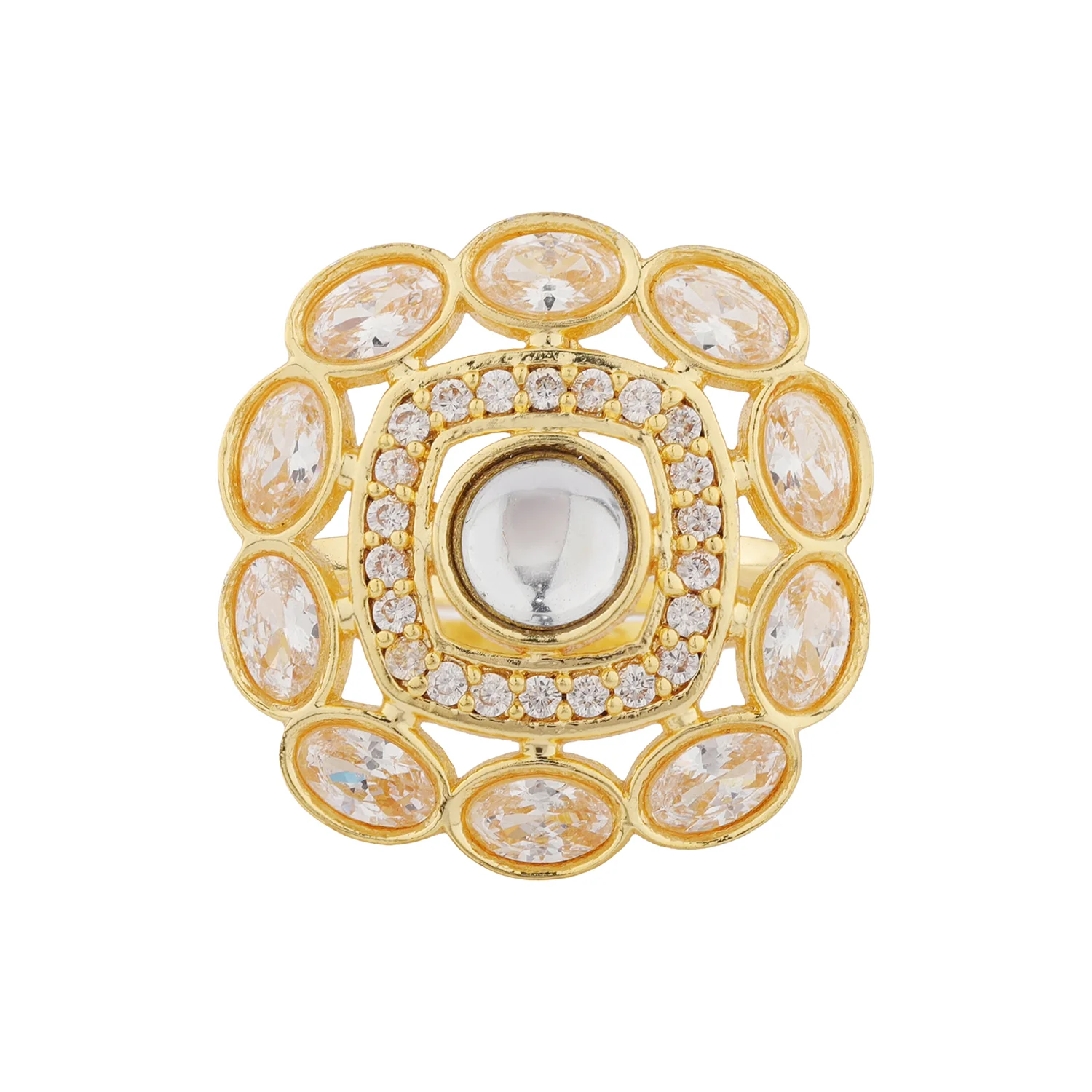 Queens of Rajasthan Kundanika Statement Ring - Image 5