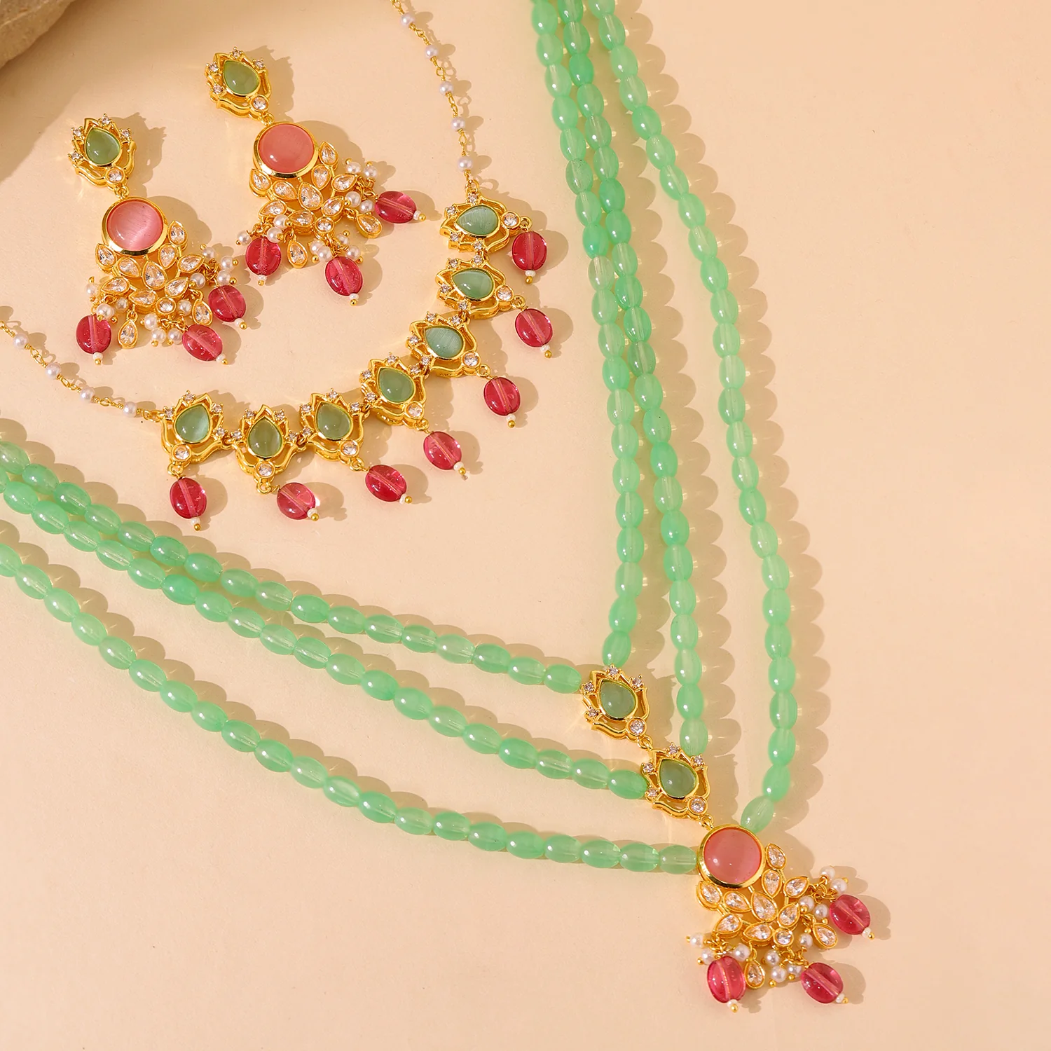 Queens of Rajasthan Siaara Two Layer Necklace Set Combo - Image 2