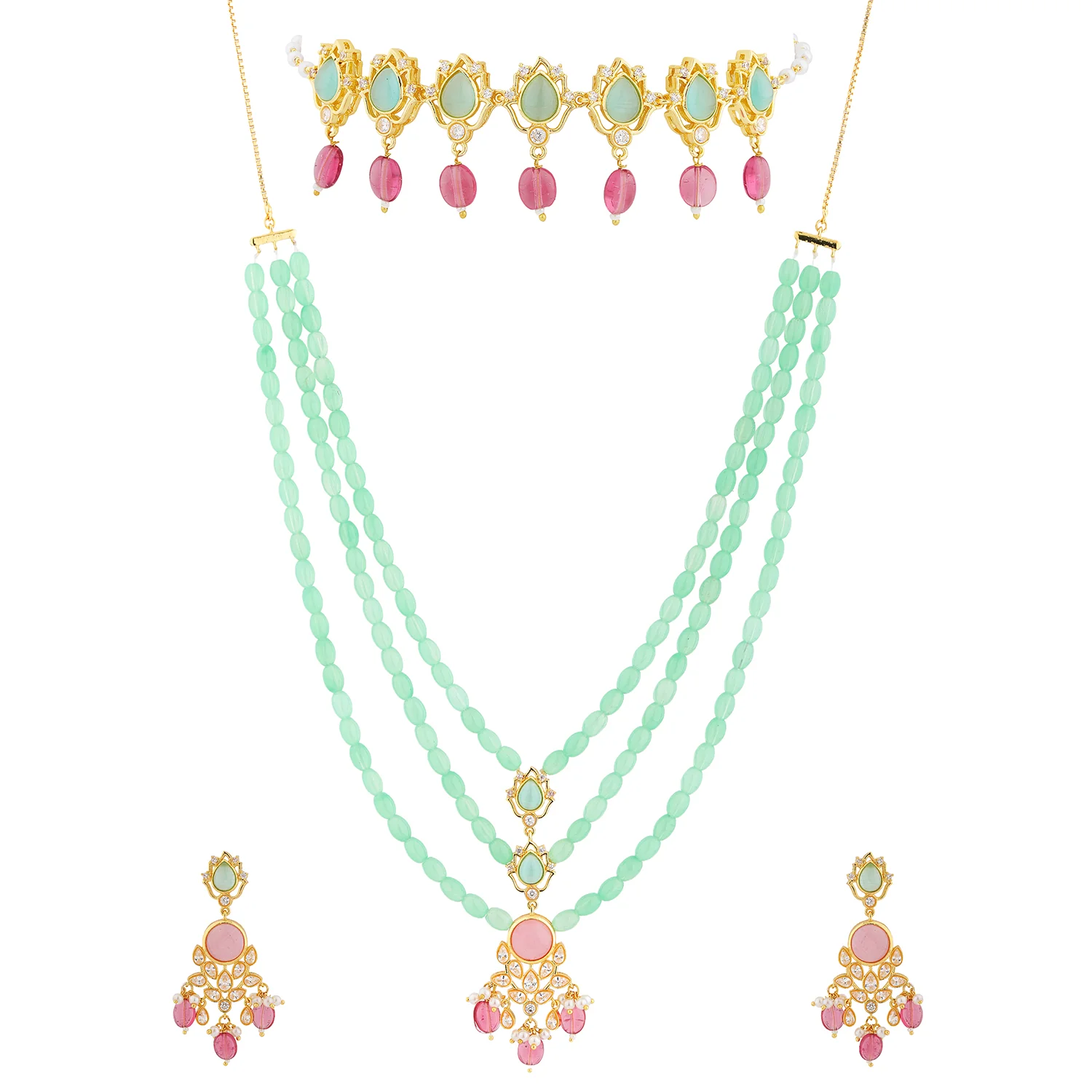 Queens of Rajasthan Siaara Two Layer Necklace Set Combo - Image 4