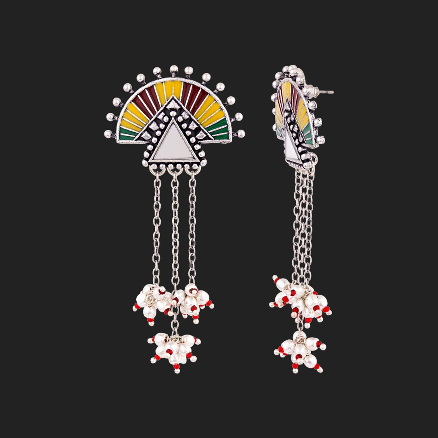 Rabaari Asymmetrical Tassels Earrings - Image 4