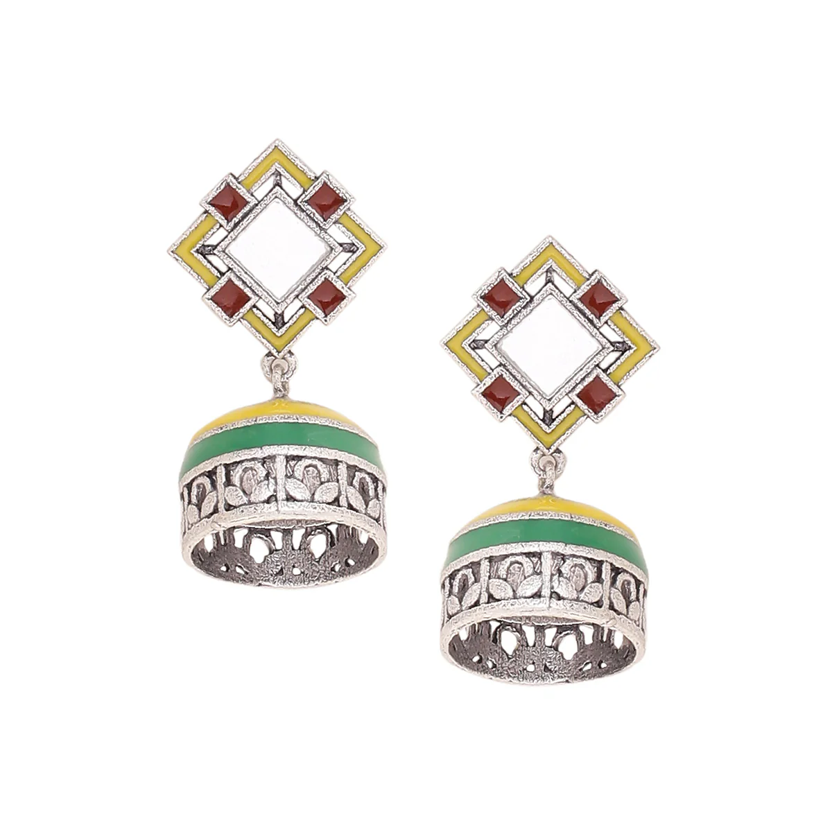 Rabaari Geometric Jhumka Earrings - Image 4