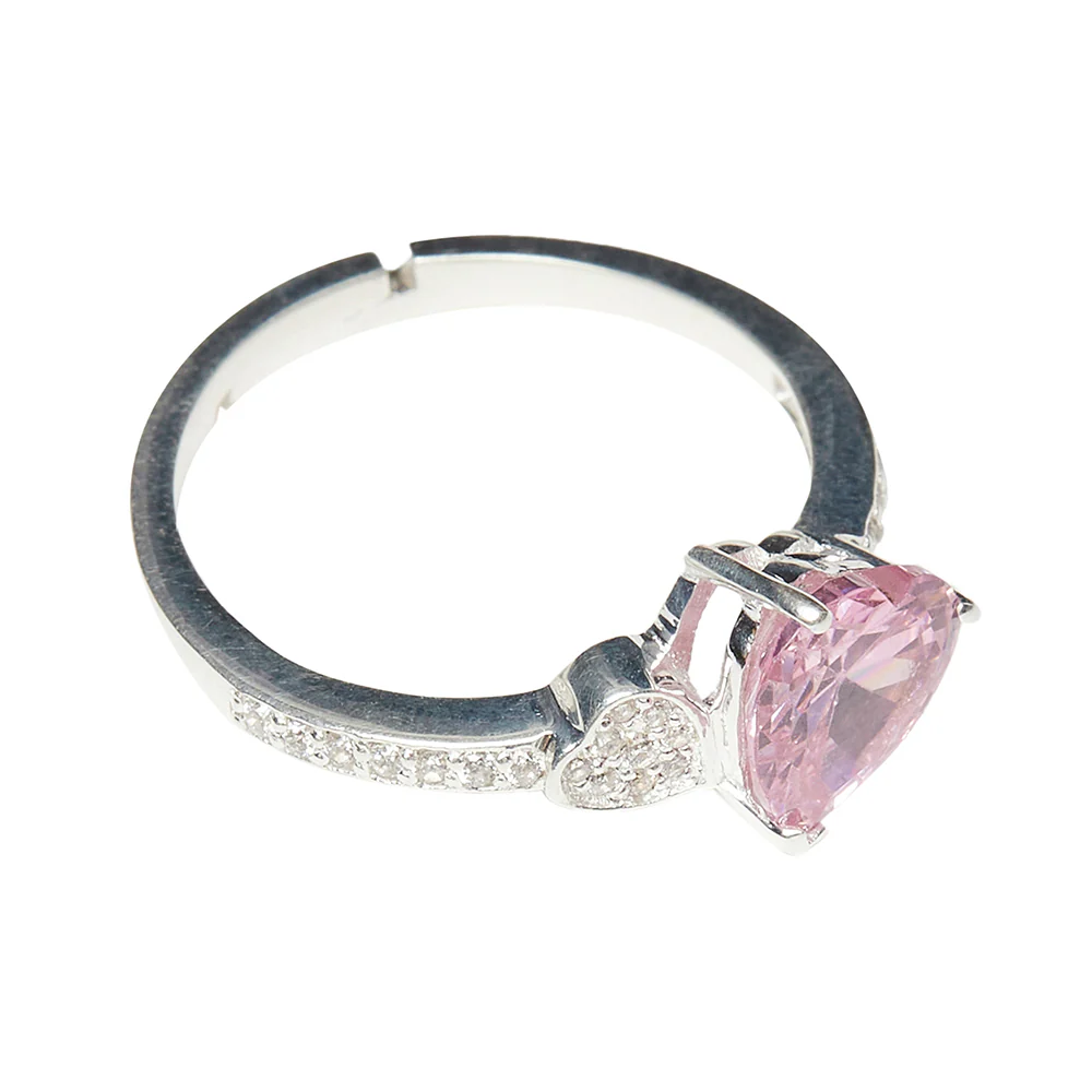 Radiant Sterling Silver Ring Studded With Pink Stones - Image 5