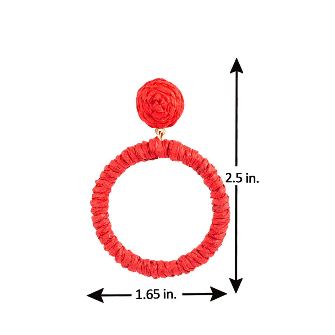 Rafia Story Red Thread Hoop Earrings - Image 5