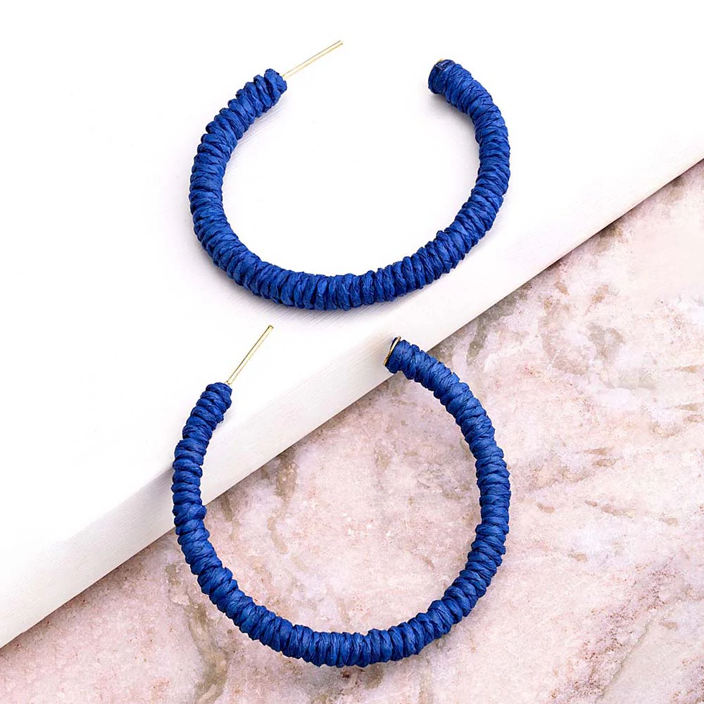 Rafia Story Thread Hoop Earrings