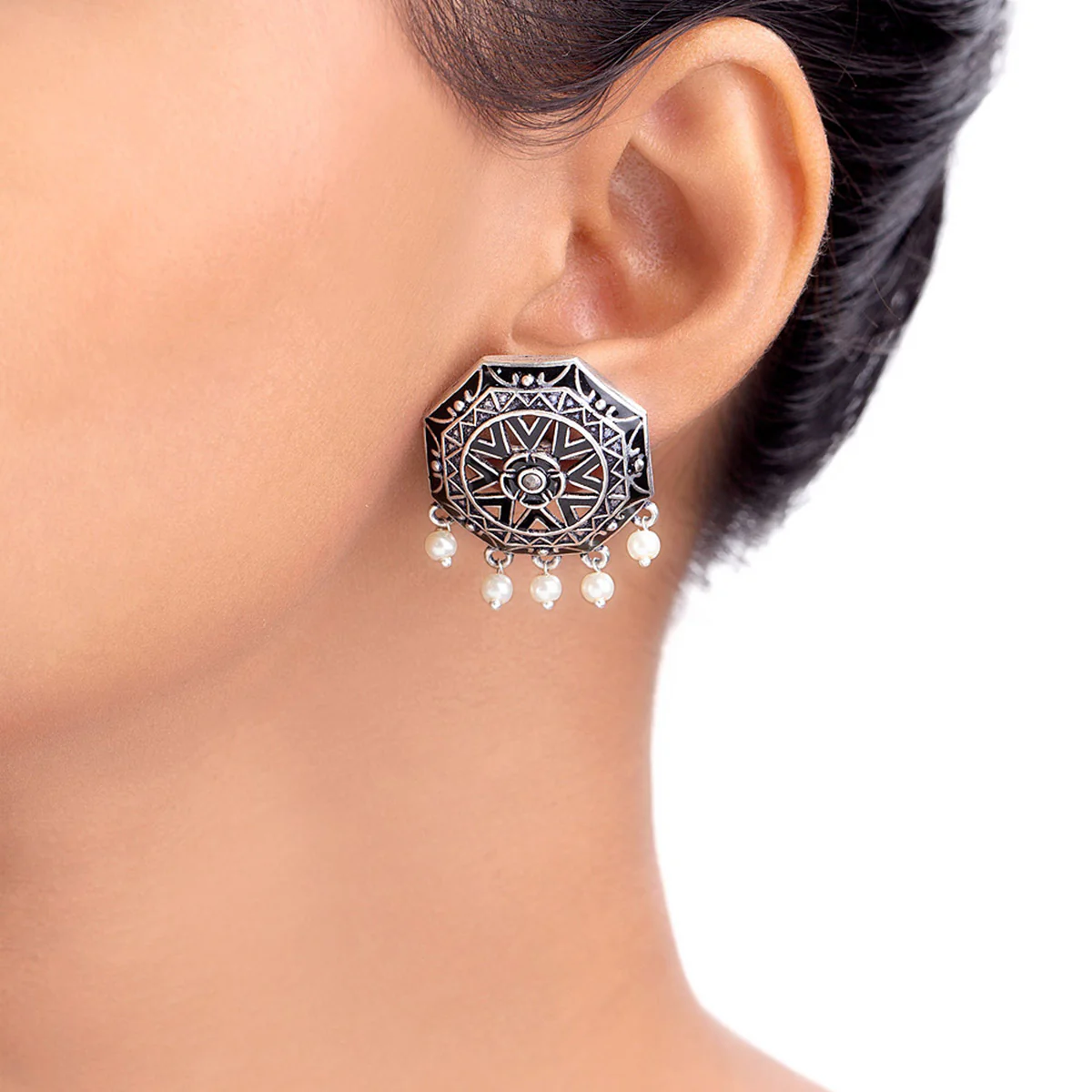 Rangabati Cutwork Pattern Earrings - Image 2