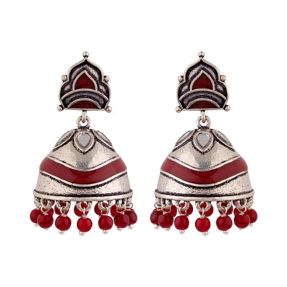 Rangabati Embellished Jhumka Earrings - Image 3