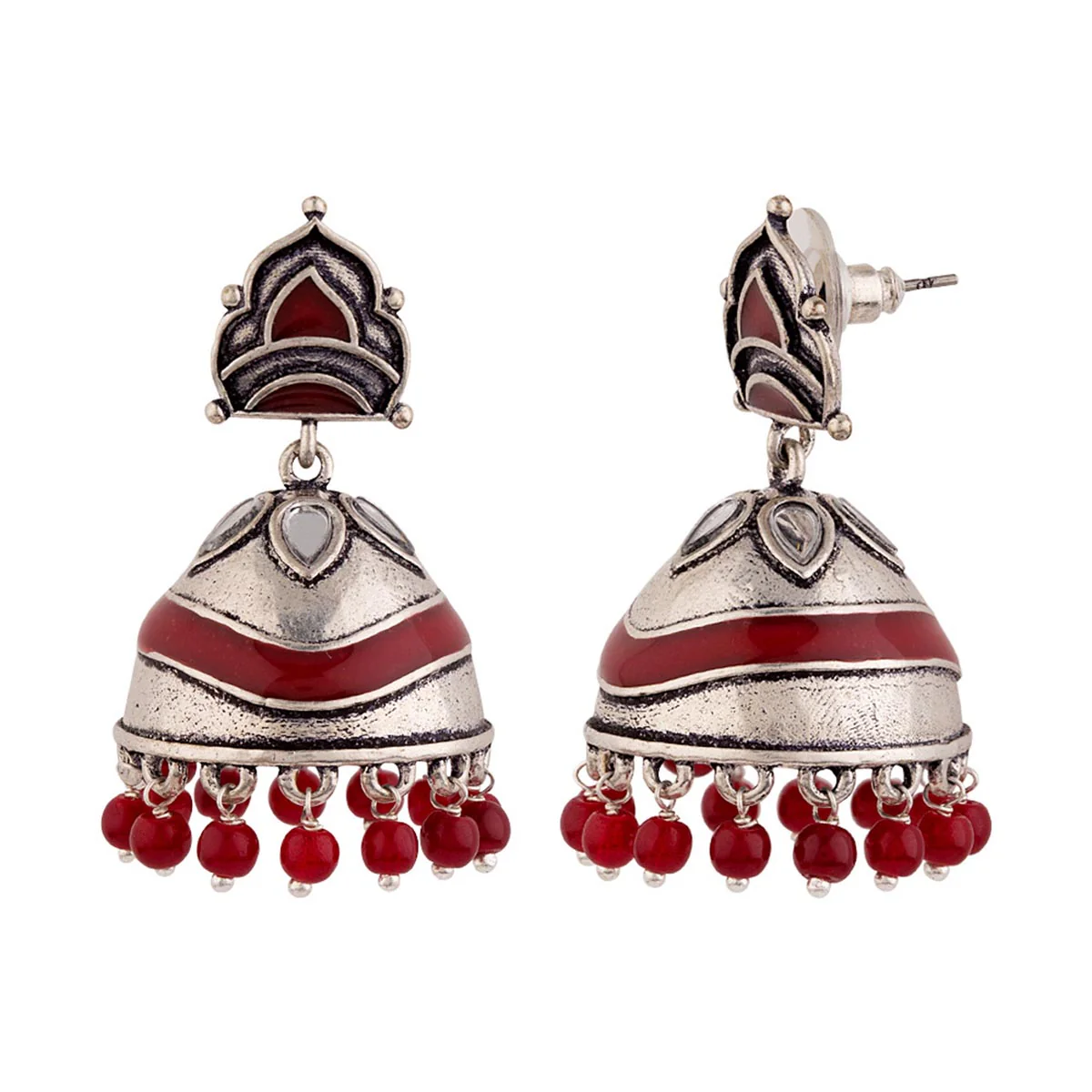 Rangabati Embellished Jhumka Earrings - Image 4