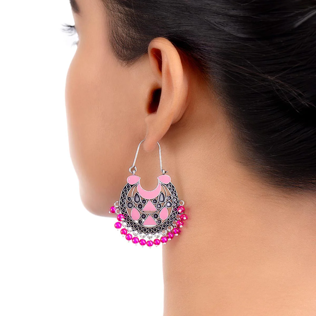 Rangabati Ethnic Style Hoop Earrings - Image 2