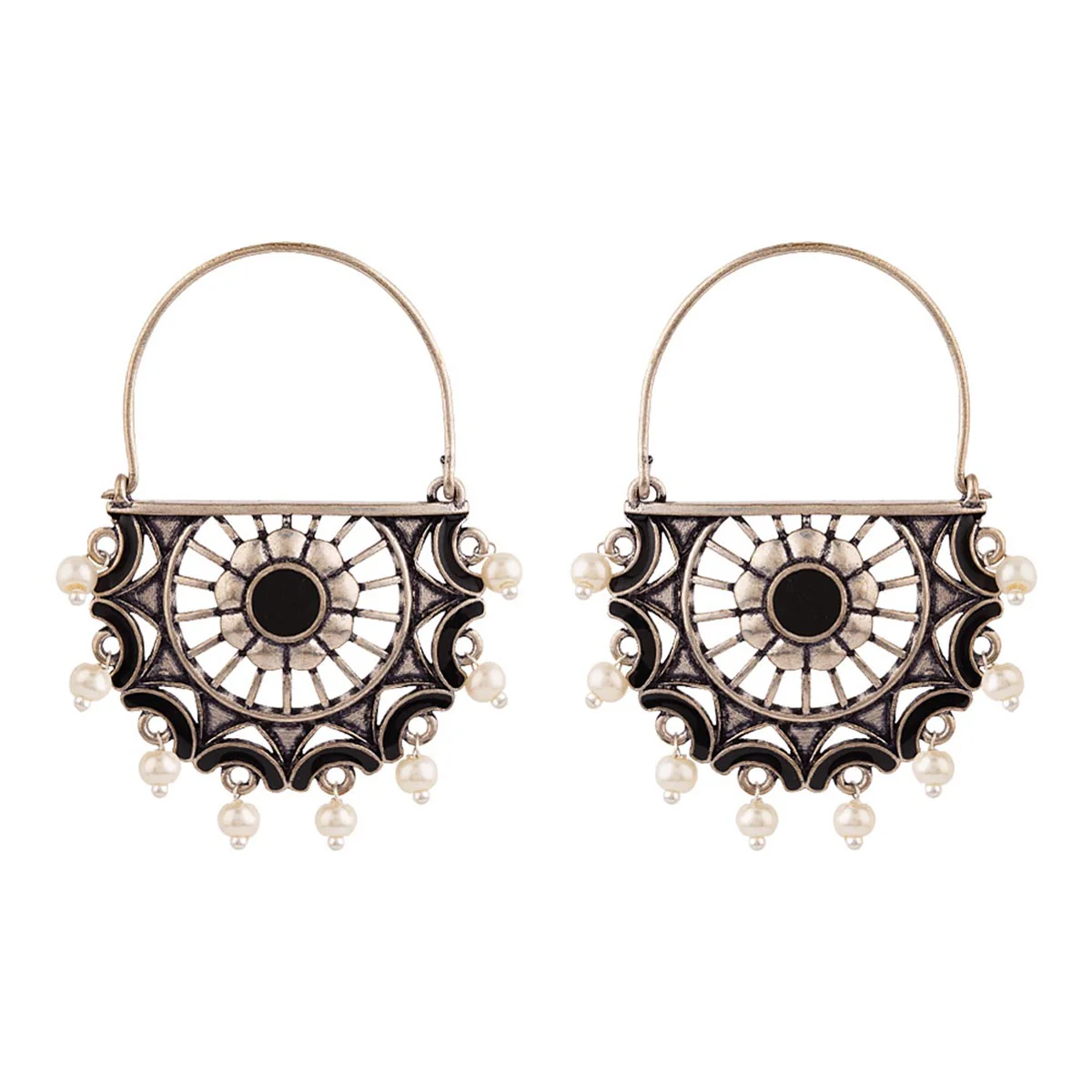 Rangabati Faux Pearls Adorned Earrings - Image 3
