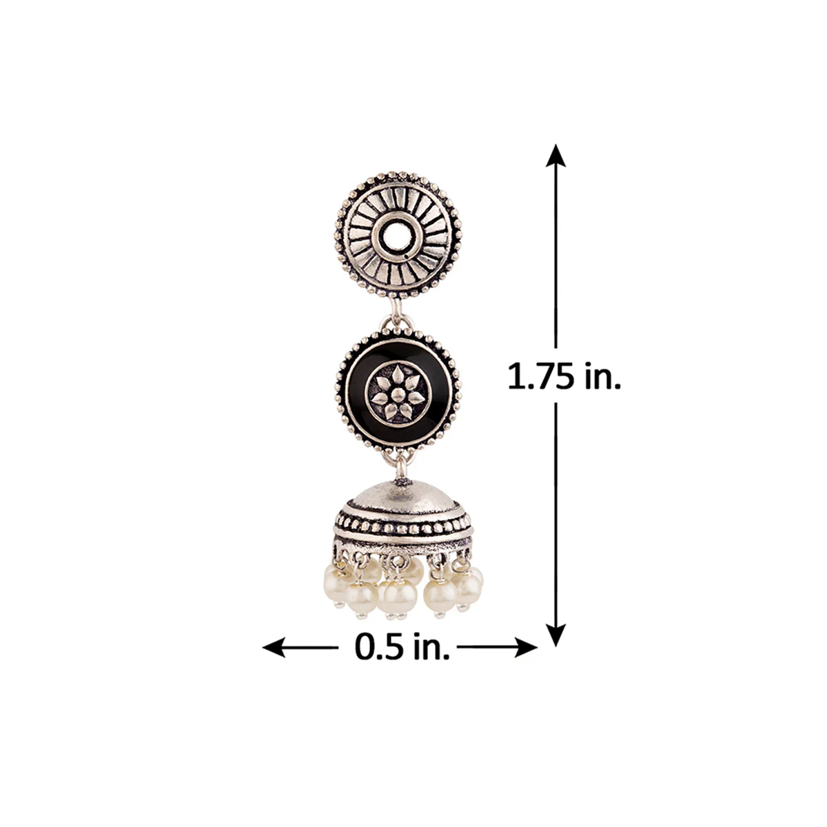Rangabati Faux Pearls Layered Earrings - Image 5