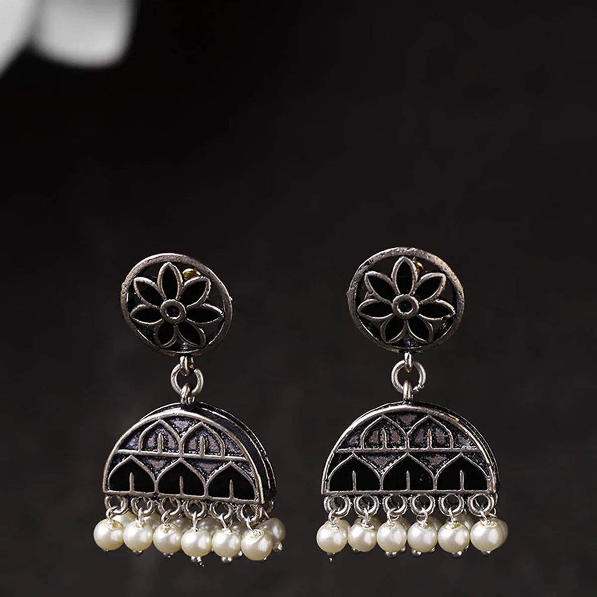 Rangabati Floral Faux Pearls Earrings