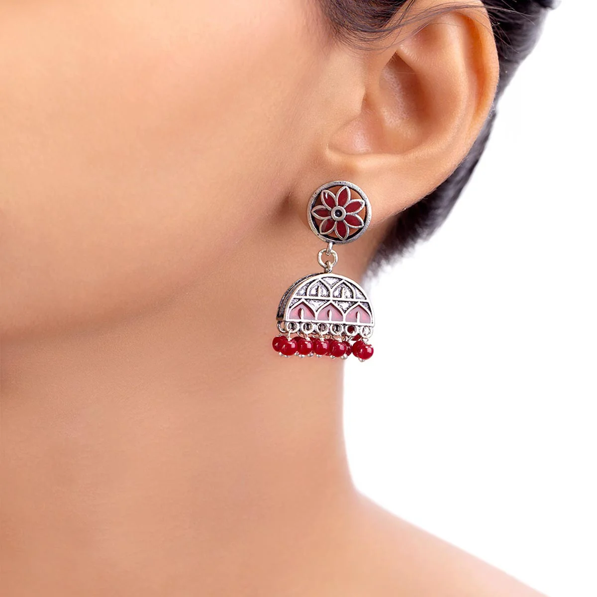 Rangabati Floral Motifs Earrings - Image 2