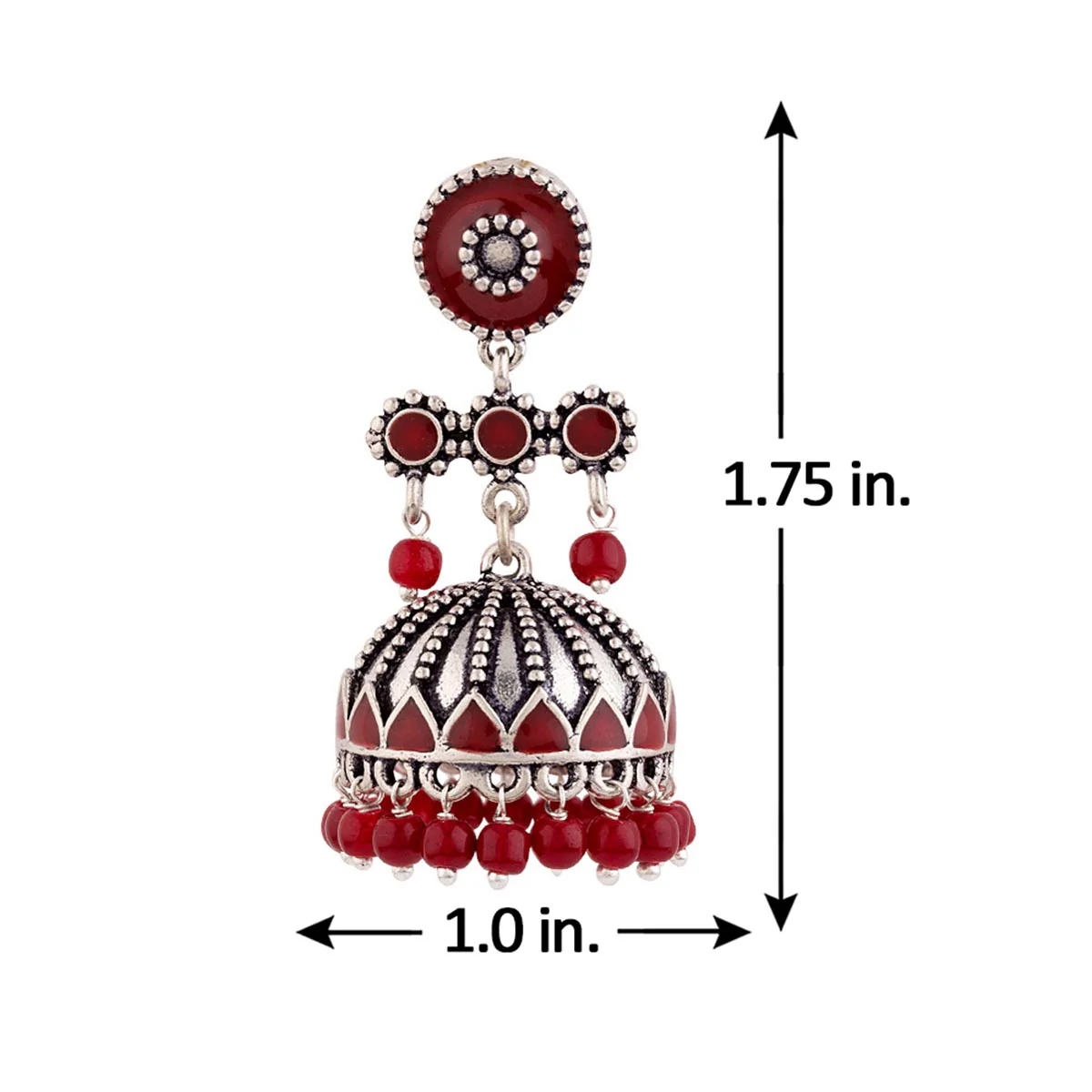 Rangabati Maroon Embellishments Earrings - Image 5