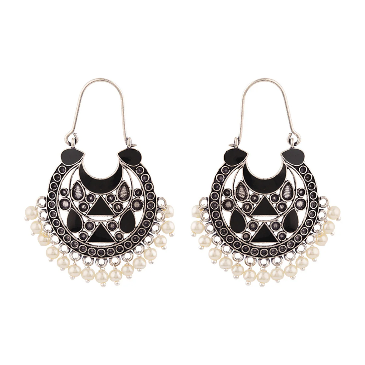 Rangabati Oxidized Silver Plated Earrings - Image 3