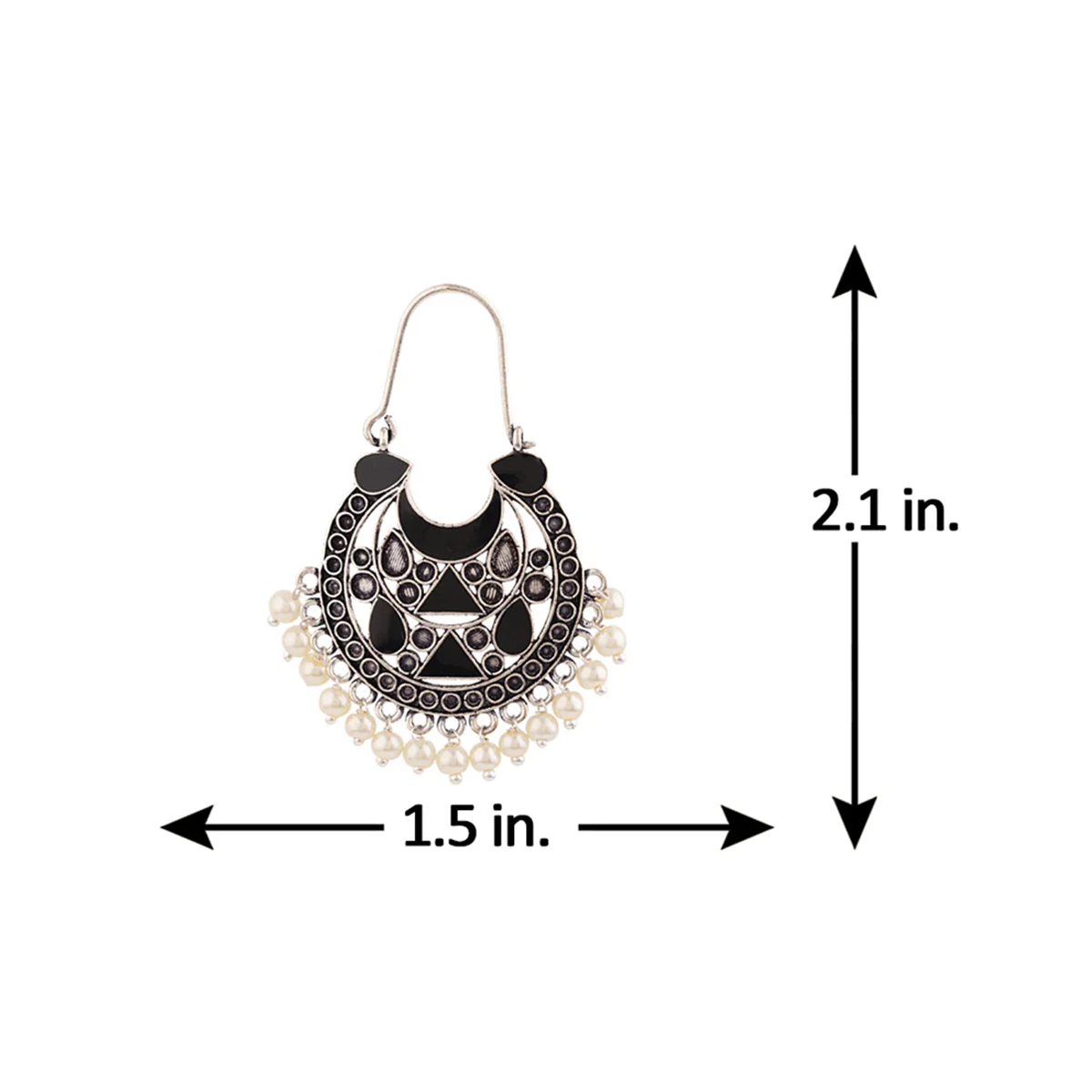 Rangabati Oxidized Silver Plated Earrings - Image 5