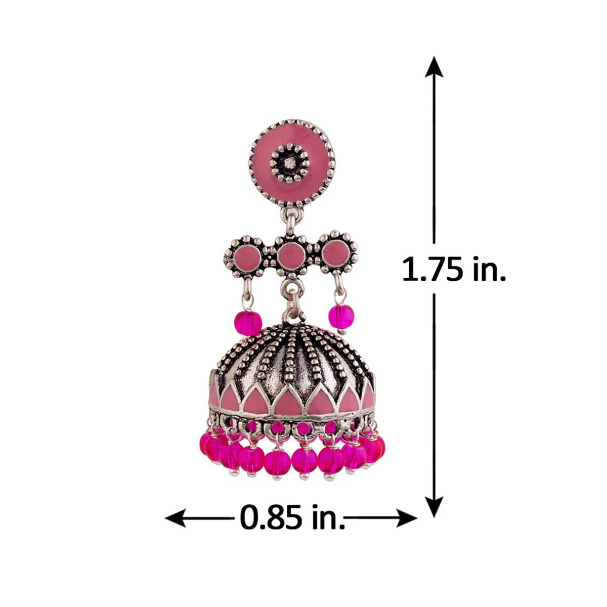 Rangabati Pink Beads Earrings - Image 5