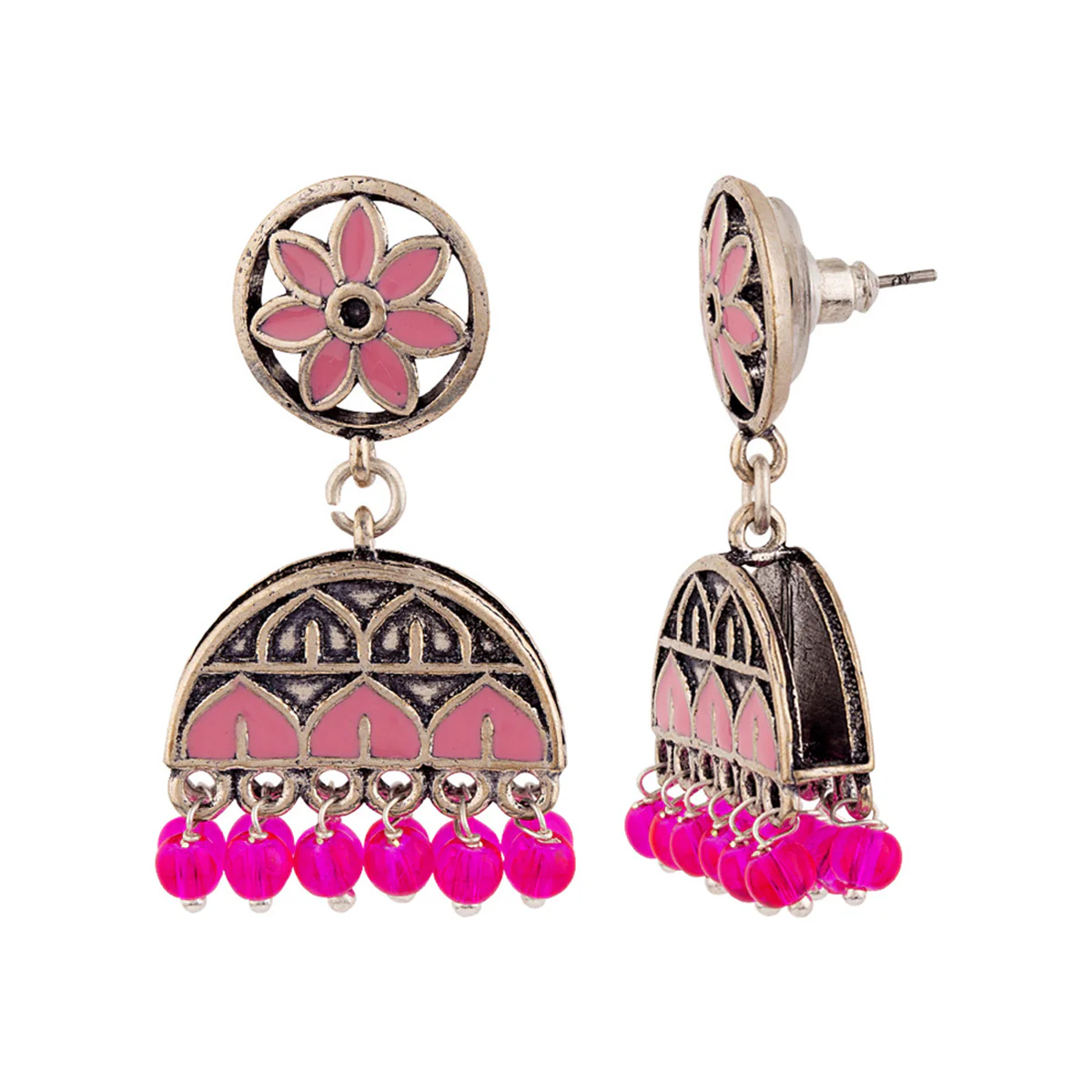 Rangabati Pink Embellishments Earrings - Image 4