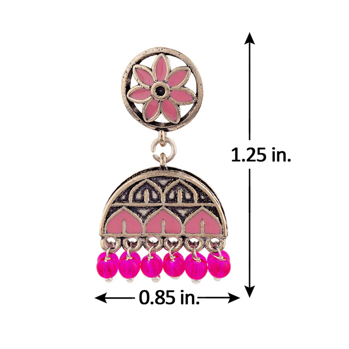 Rangabati Pink Embellishments Earrings - Image 5