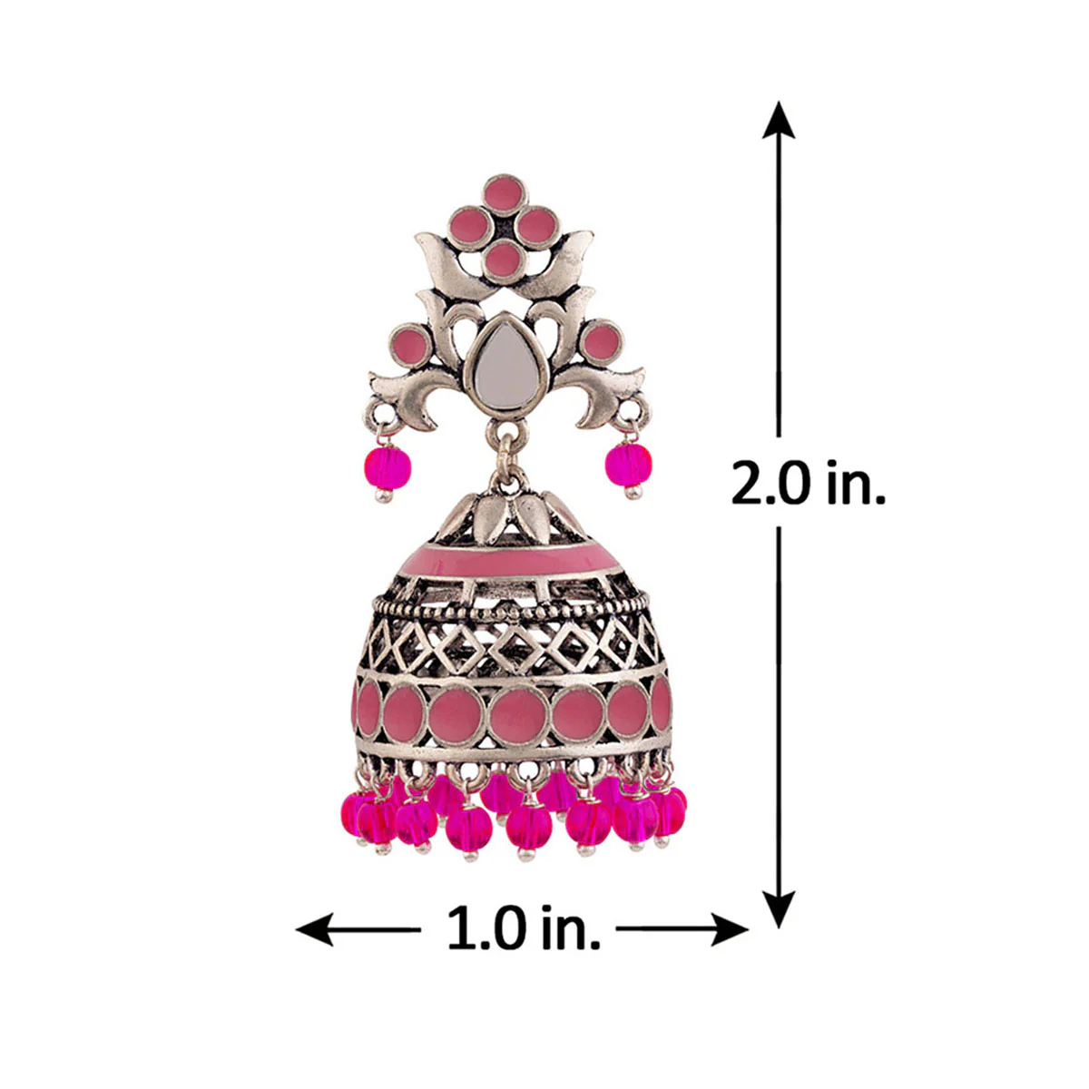 Rangabati Pink Embellishments Jhumka Earrings - Image 5
