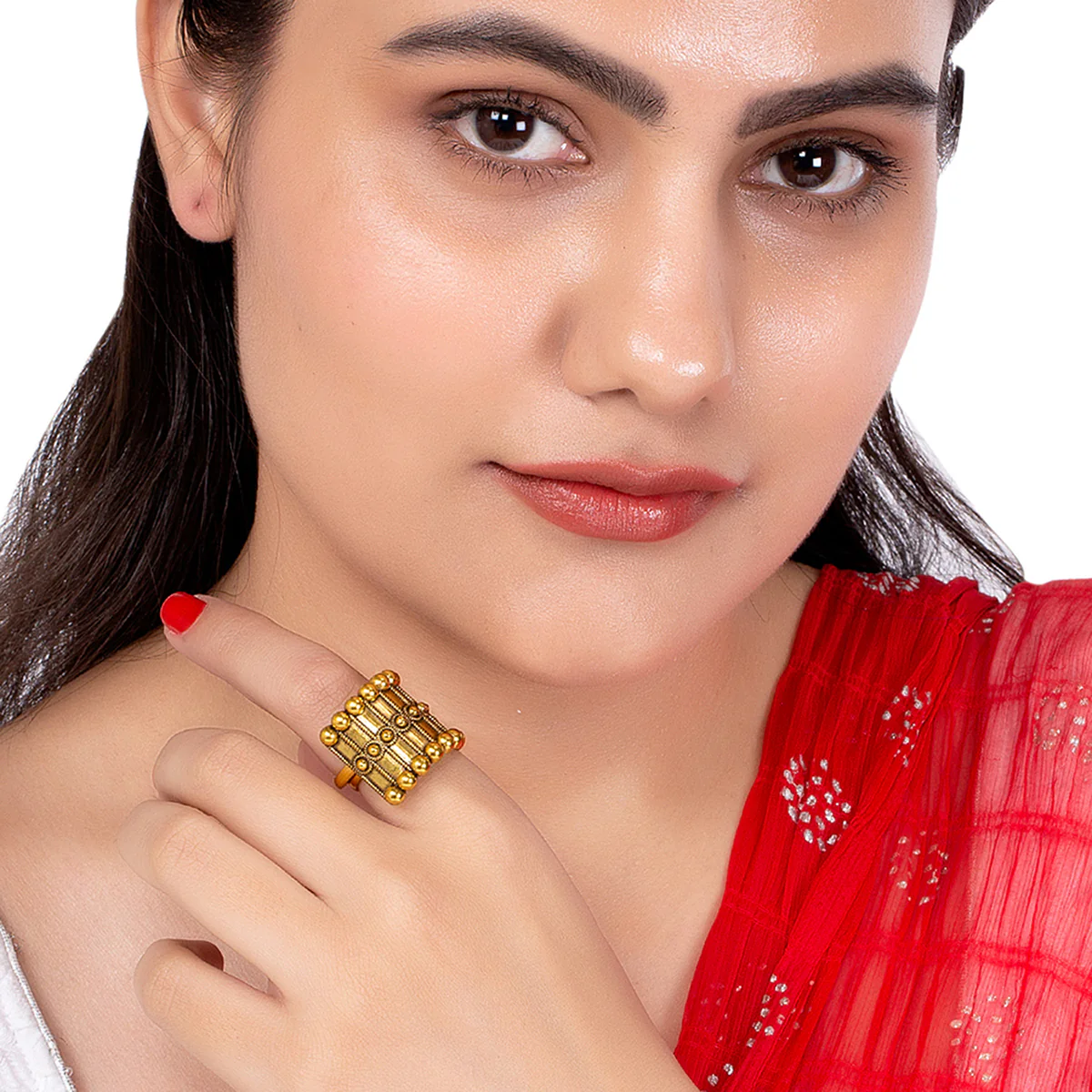 Rava Ball Adjustable Statement Ring - Image 2