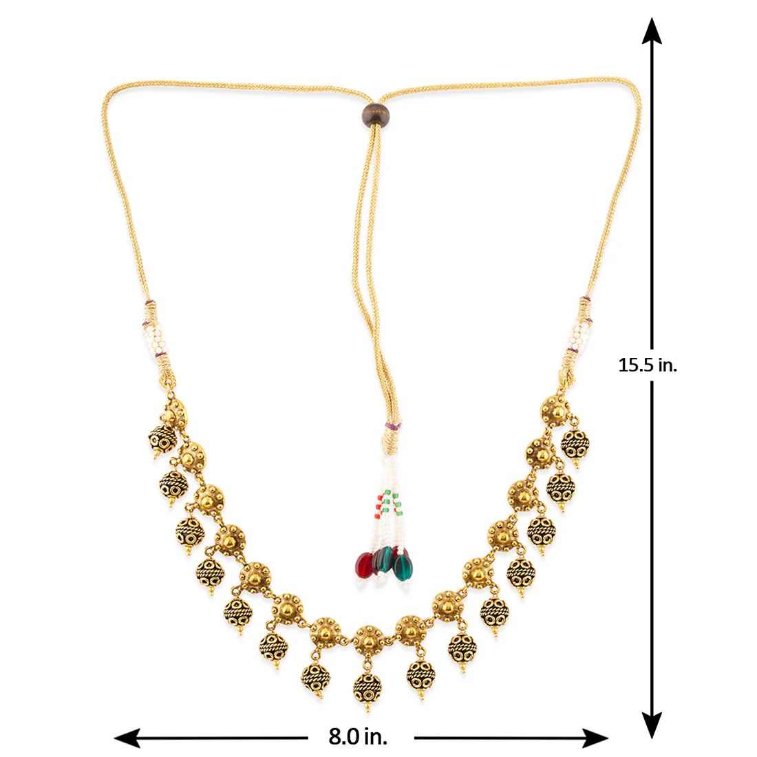 Rava Ball Ball Drop Choker Necklace - Image 5