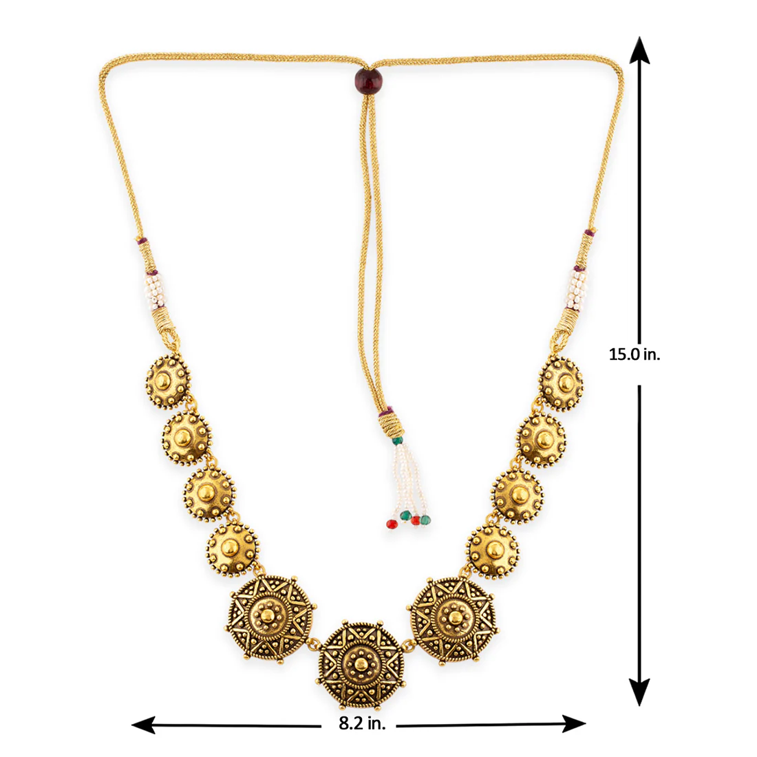 Rava Ball Brass Oxidized Statement Necklace - Image 5