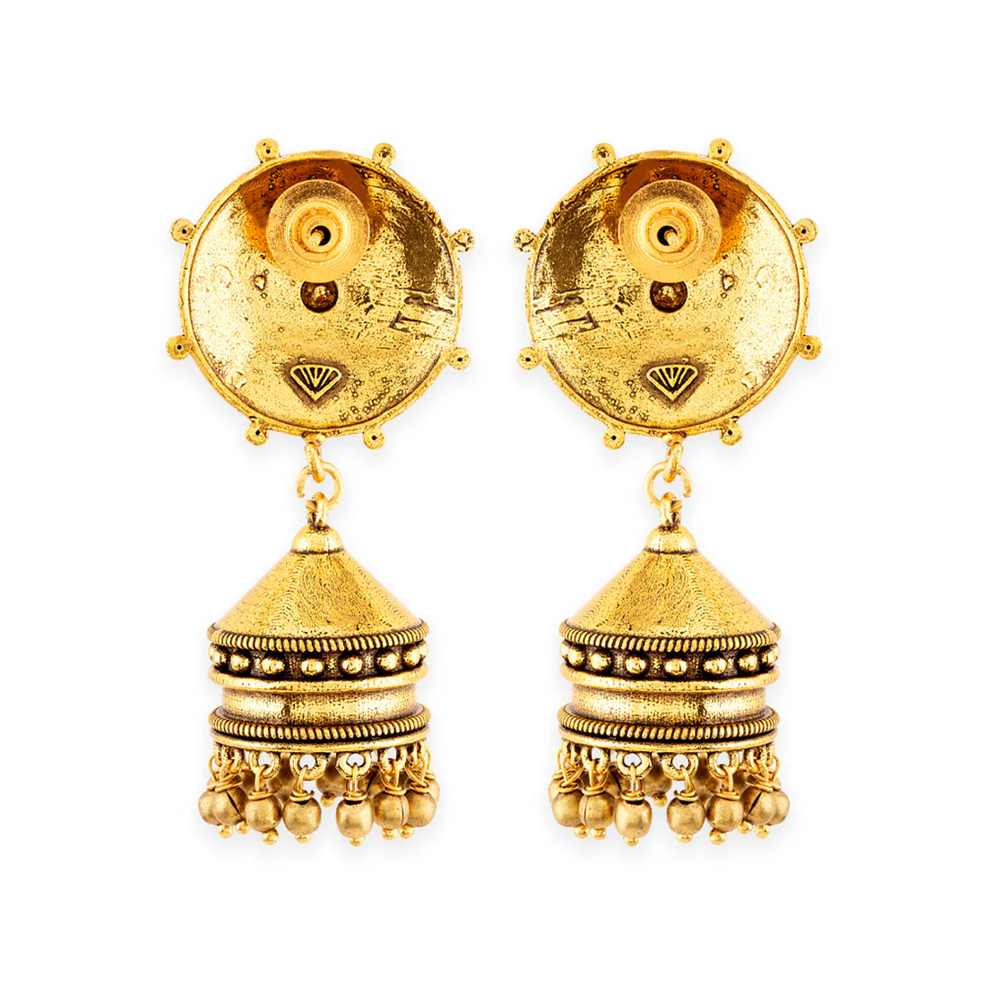 Rava Ball Ghungroo Drop Jhumka Earrings - Image 5