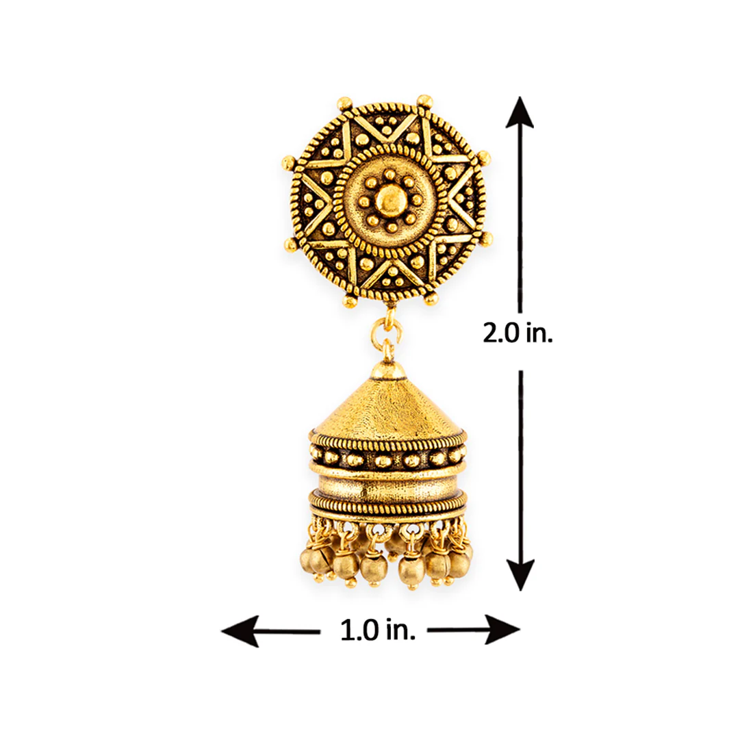 Rava Ball Ghungroo Drop Jhumka Earrings - Image 6