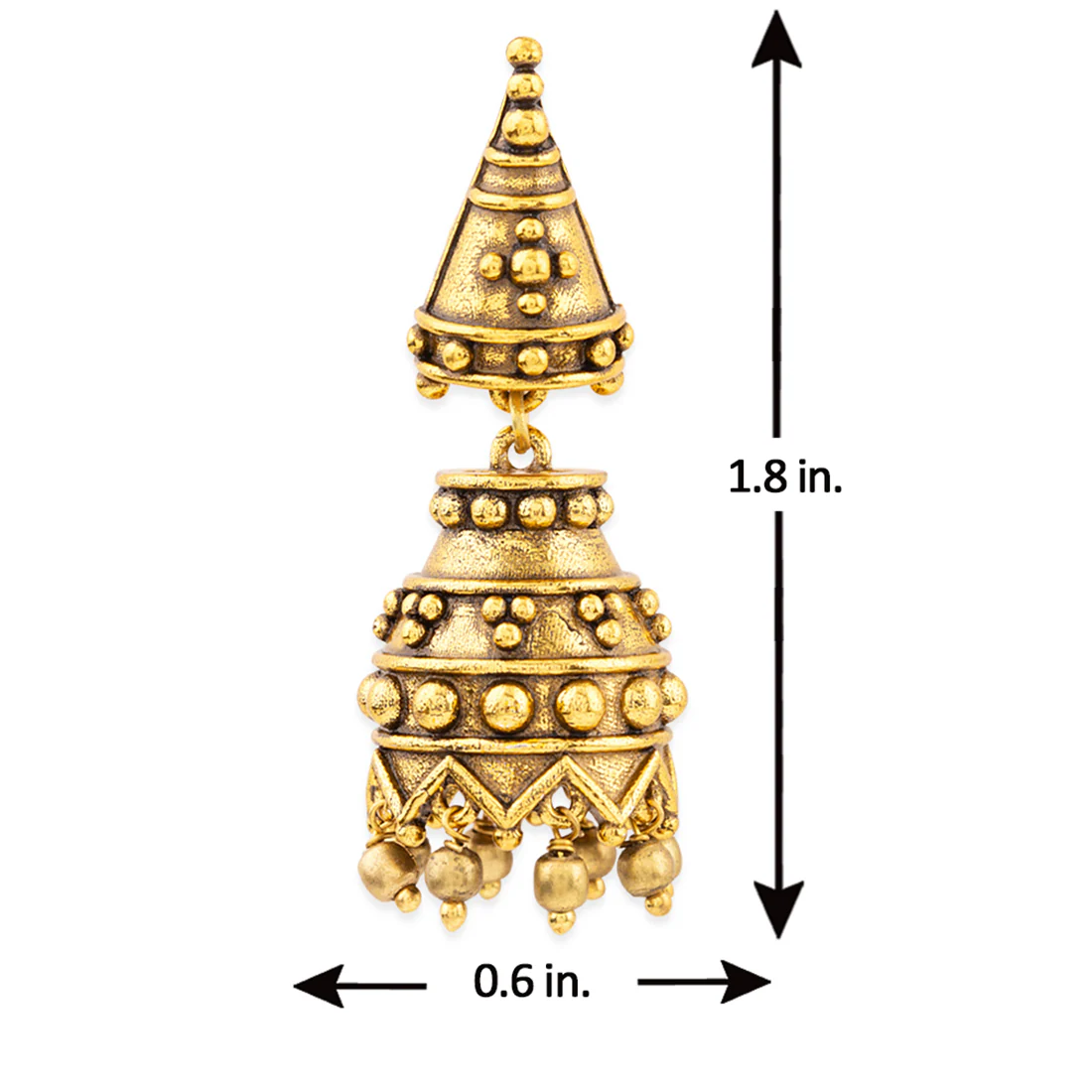 Rava Ball Gungroo Drop Jhumka Earrings - Image 6