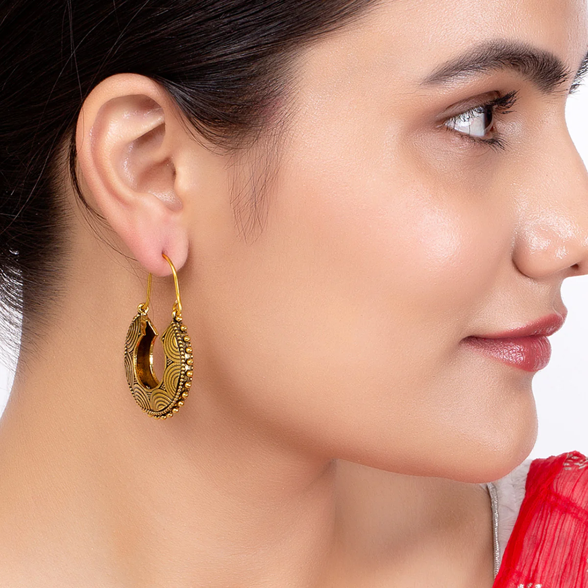 Rava Ball Hoop Style Earrings - Image 2