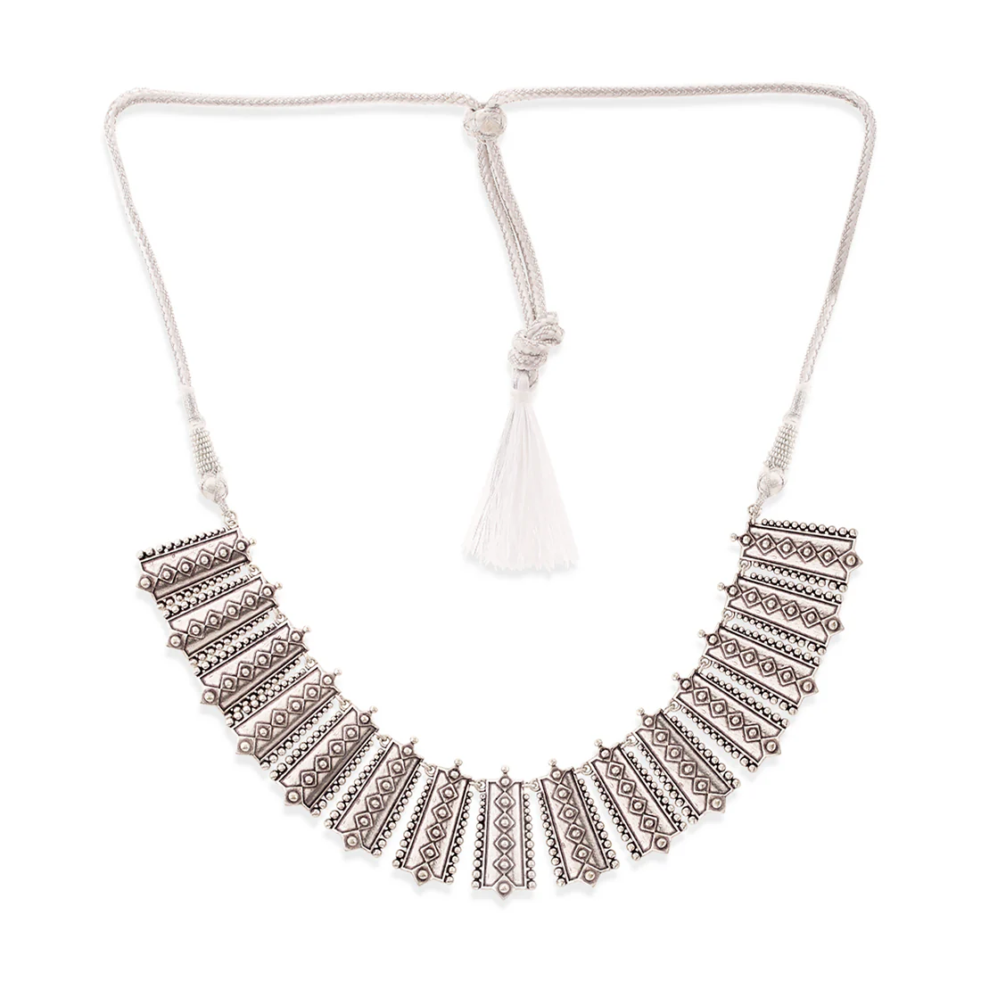 Rava Ball Oxidized Boho Statement Necklace - Image 4