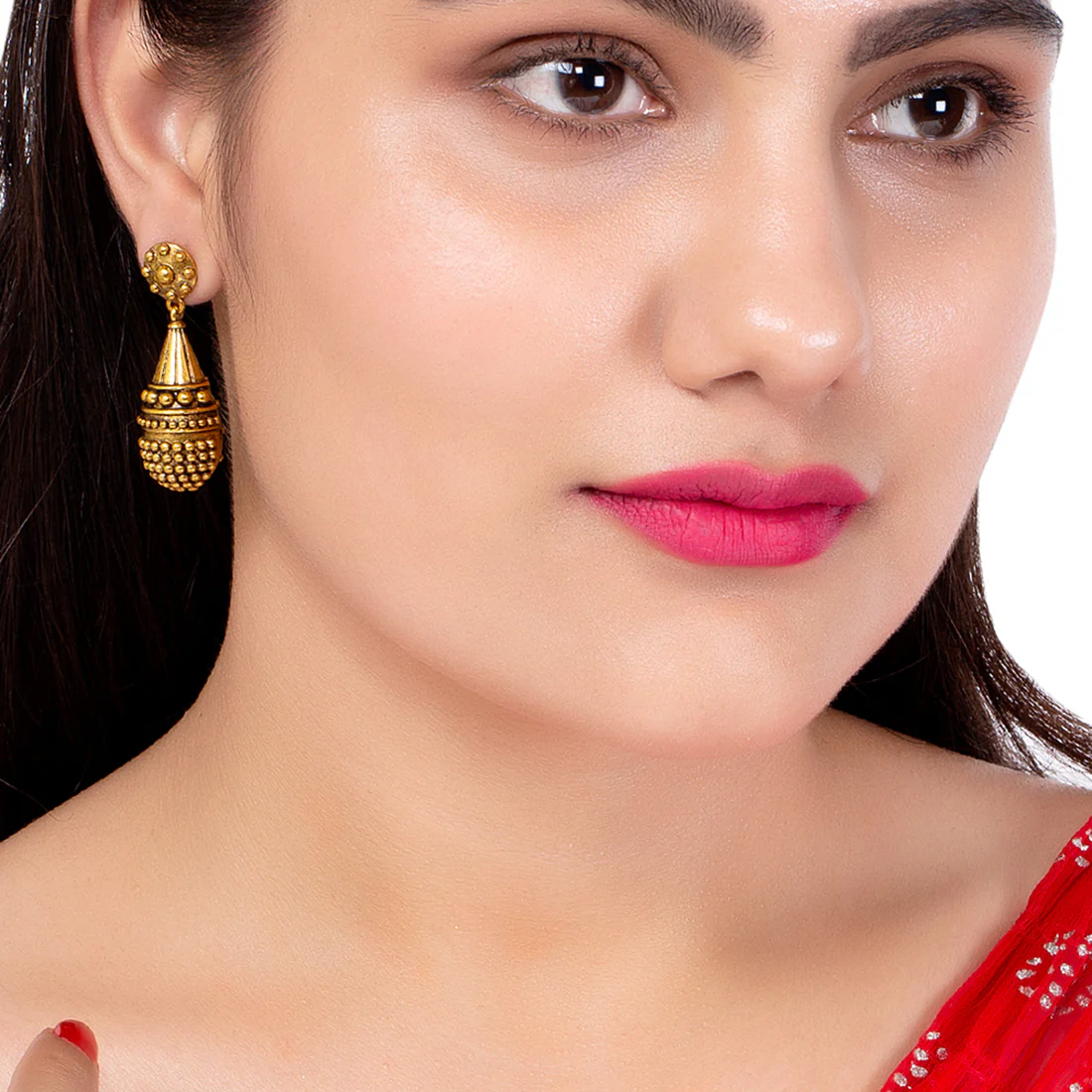 Rava Ball Oxidized Drop Earrings - Image 2