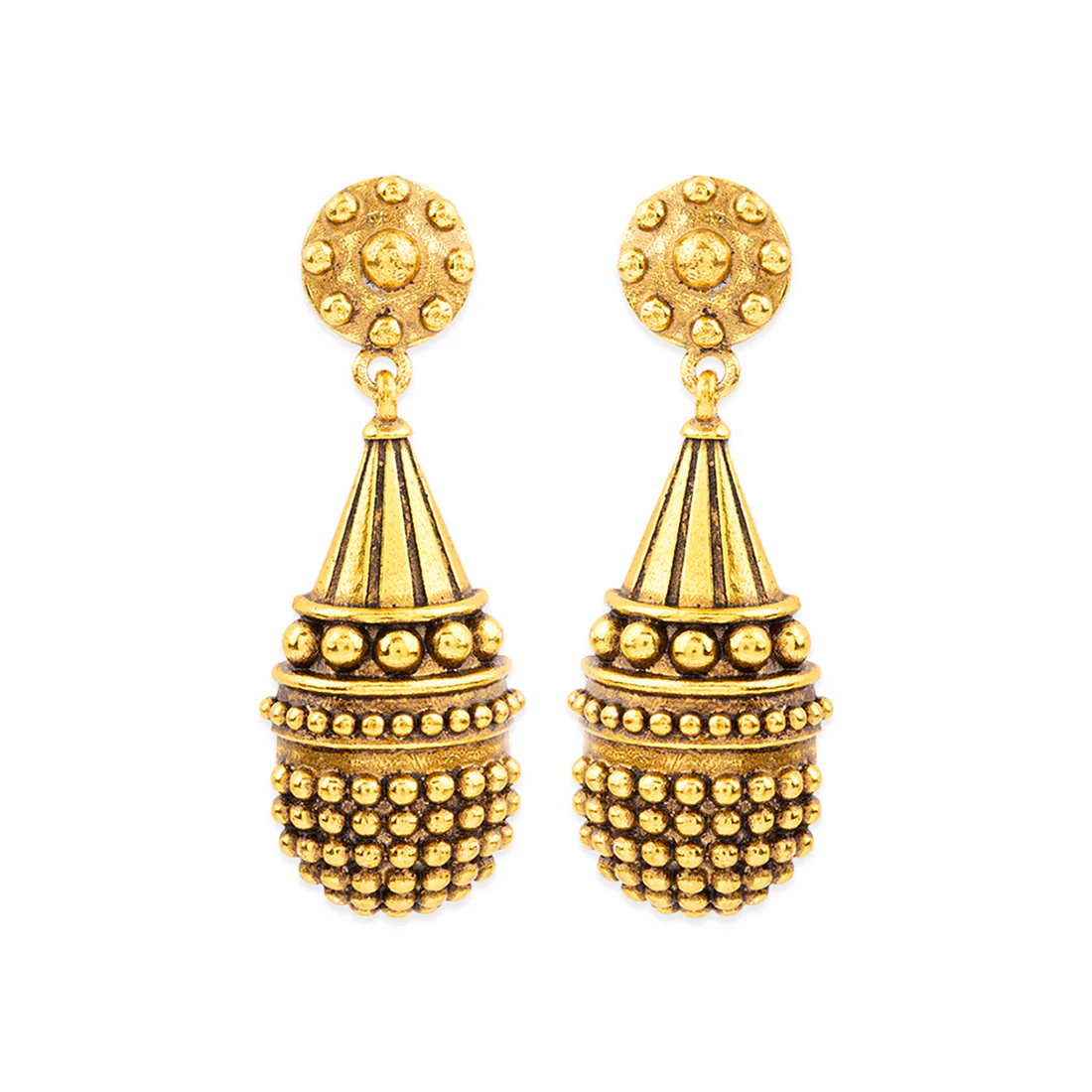 Rava Ball Oxidized Drop Earrings - Image 3