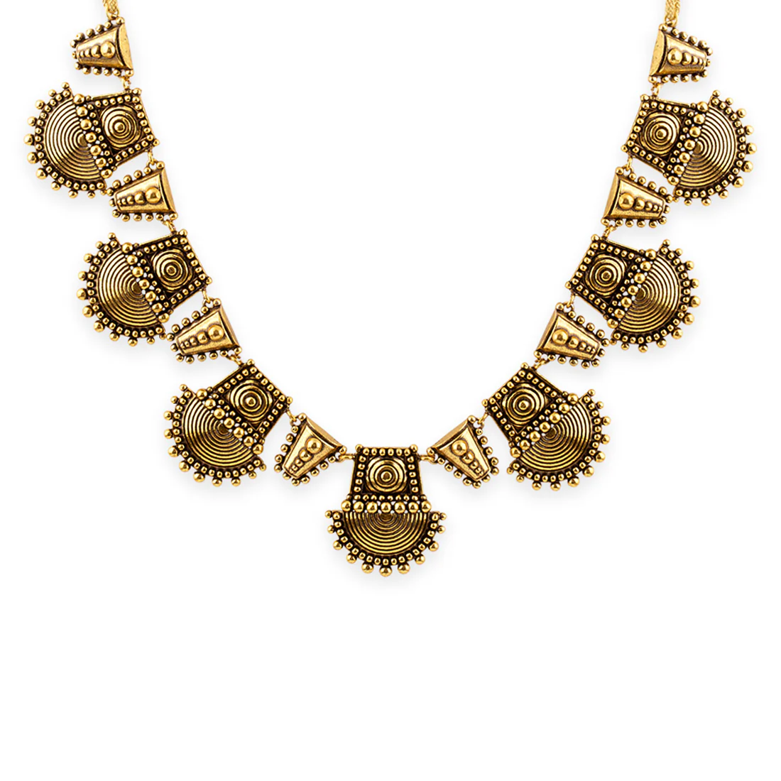 Rava Ball Oxidized Gold Statement Necklace - Image 3