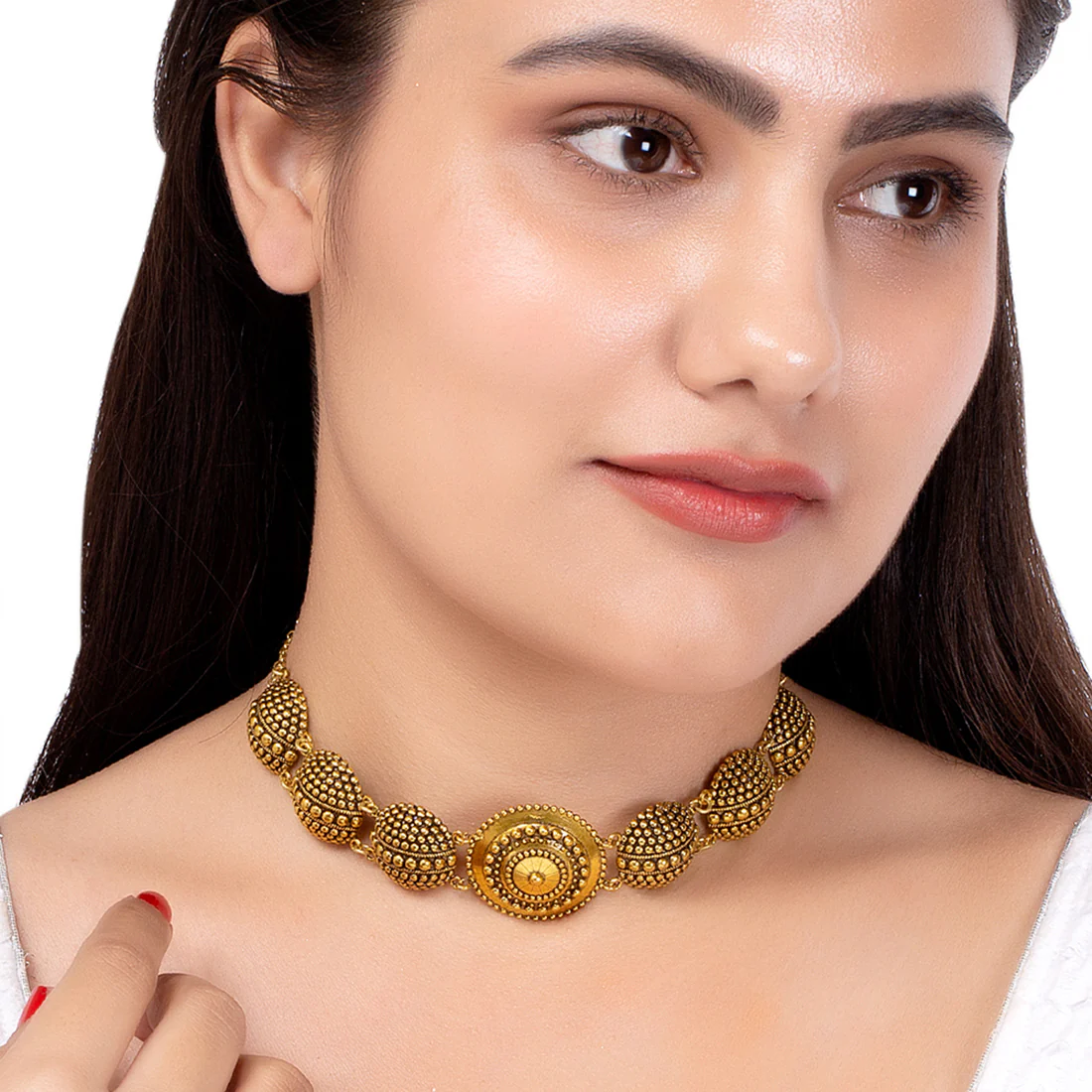 Rava Ball Round Choker Necklace - Image 2