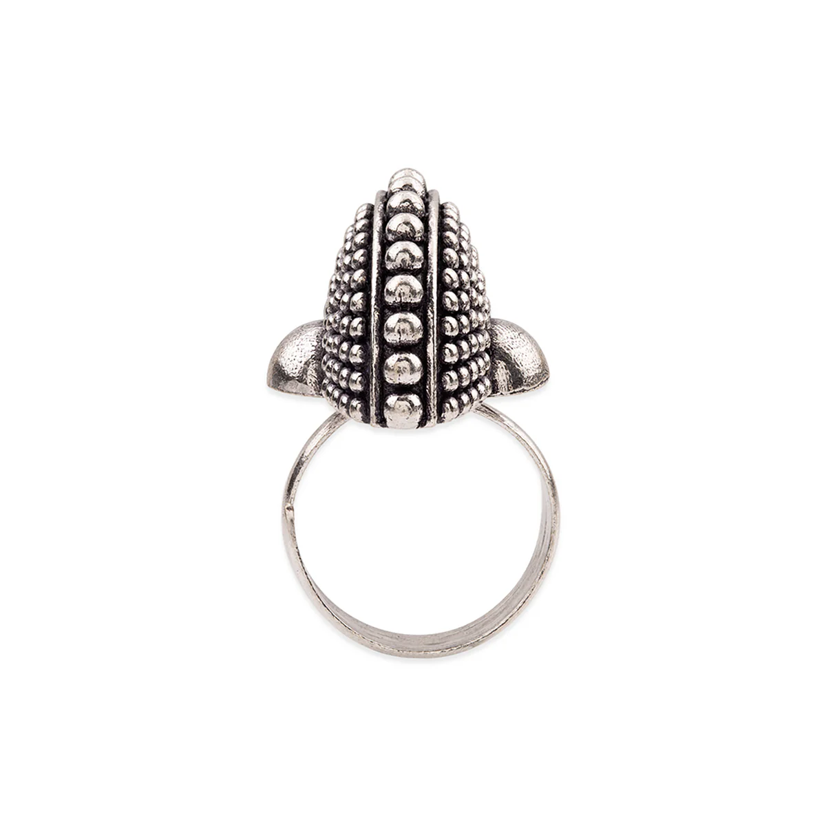 Rava Ball Silver Oxidized Statement Ring - Image 4