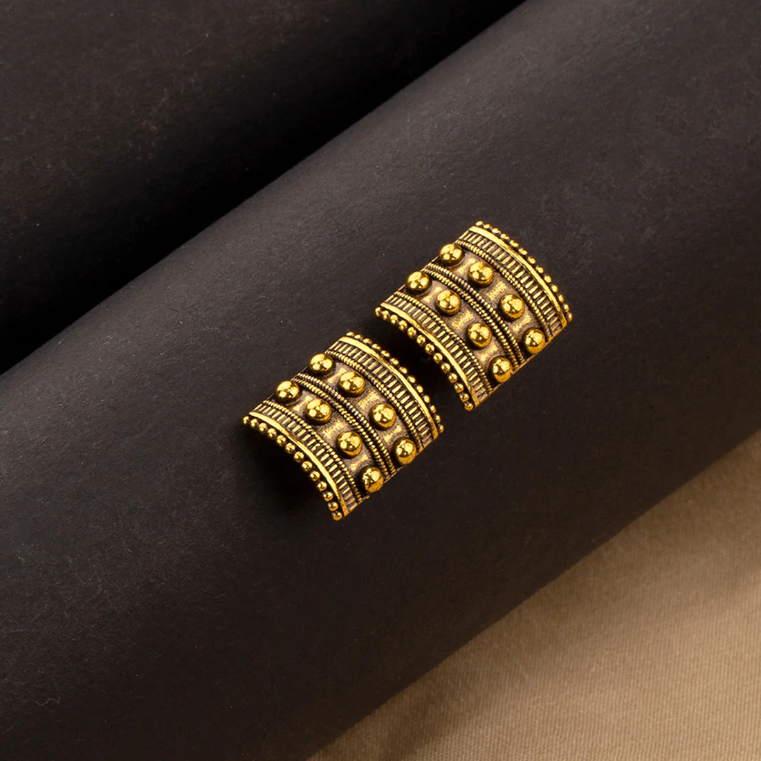 Rava Ball Studs With Oxidized Finish