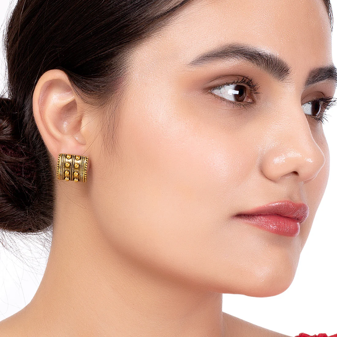 Rava Ball Studs With Oxidized Finish - Image 2