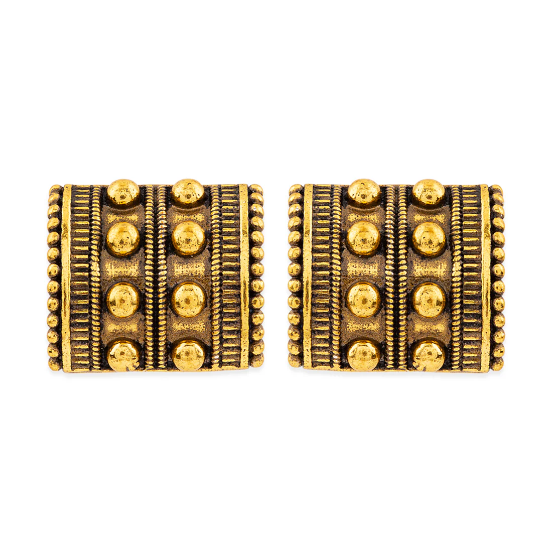 Rava Ball Studs With Oxidized Finish - Image 3
