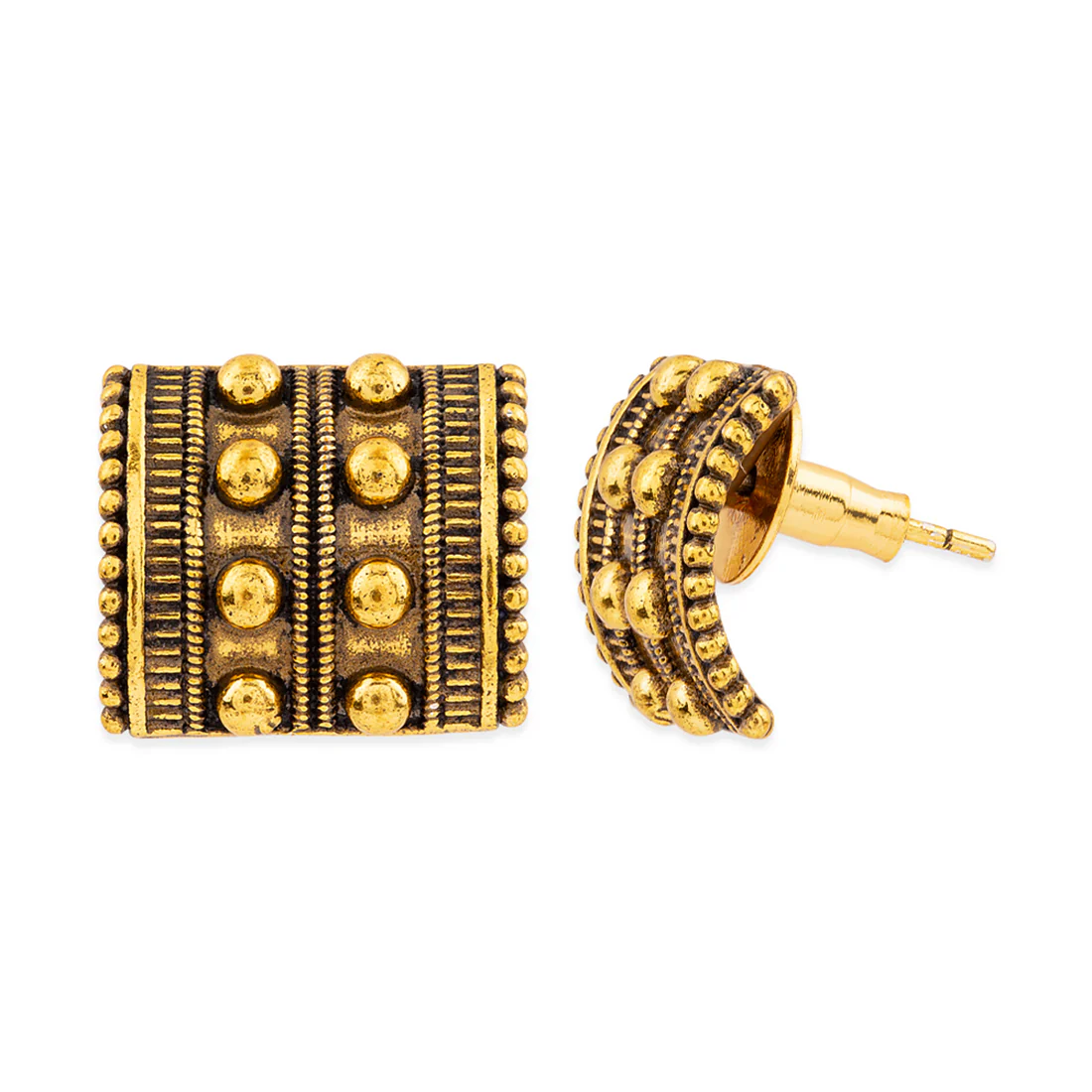 Rava Ball Studs With Oxidized Finish - Image 4
