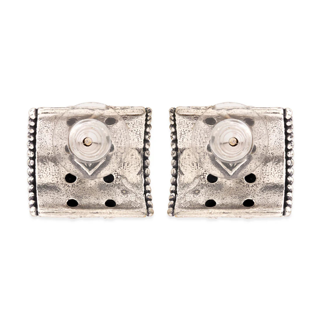 Rava Ball Studs With Silver Oxidized Finish - Image 5